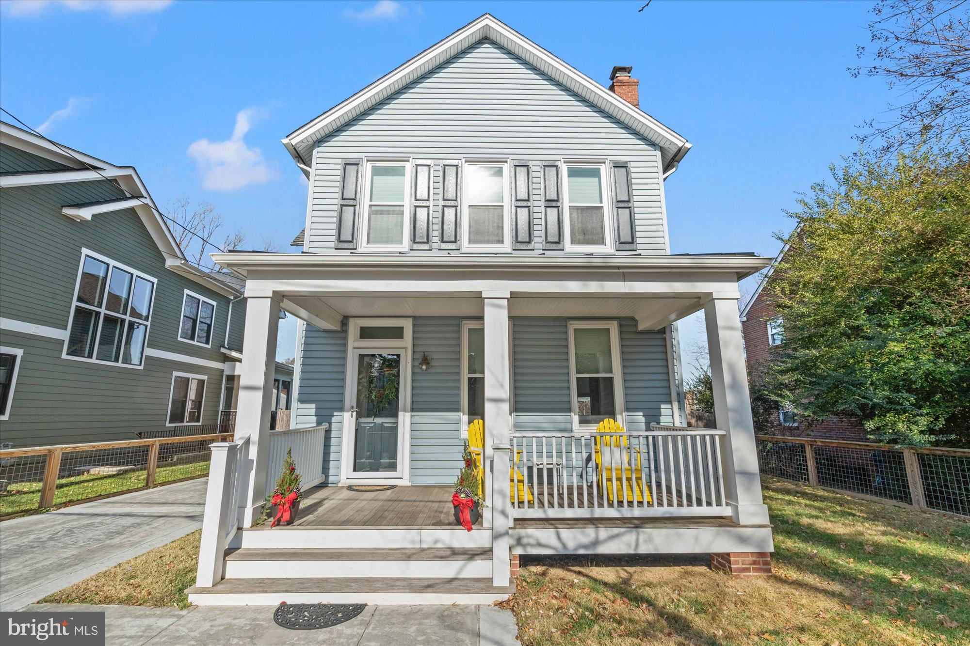 Welcome to this freshly painted, light filled classic Del Ray Farmhouse style home with inviting front porch, less than half a mile from the new Potomac Yard Metro! With over 2,500 square feet of living space on two levels plus detached carriage house, this home offers it all. Enjoy a formal living room with wood burning fireplace & separate dining room for entertaining guests. Large open kitchen with island opens to airy family room with double sliding glass doors leading you to composite deck & flat yard. 2015 expansion provides large primary suite with full bath, walk in closet & secondary closet- both outfitted with Elfa shelf systems. Other features include recessed lighting,  gorgeous wood floors & high ceilings throughout. The carriage house, built in 2021, offers approx 600 sqft of conditioned living space with 1br/1ba, full kitchen, & full laundry center plus a plethora of options. Use it as an  Au-Pair living space, In-Law suite, guest room for long term visitors, different rental options or even just your own private office or studio. Only blocks to the heart of Del Ray, Potomac Yards & minutes to Old Town!