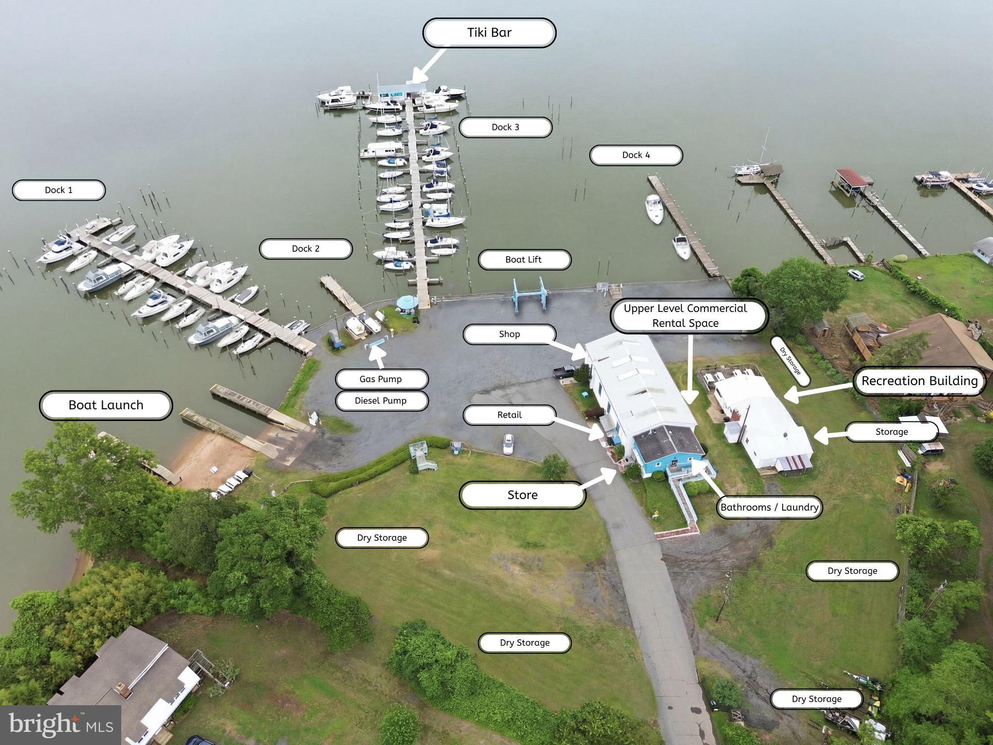 A rare opportunity to acquire one of Northern Virginia's premier waterfront marina properties, Aquia Bay Marina offers direct access to the Potomac River from the protected waters of Aquia Creek. Situated on nearly 3 waterfront acres, this established marina combines a thriving operation with exceptional long-term investment and redevelopment potential in one of the region's most desirable boating markets.

The marina features approximately 90 deep-water slip areas, secure gated access, gasoline and diesel fuel services, dry boat storage, a 35-ton travel lift, ship's store, marine service facilities, picnic and recreation areas, and ample customer parking—creating multiple revenue streams with year-round income potential.

Boaters enjoy protected docking with immediate access to the Potomac River, making Aquia Bay Marina an ideal home port for fishing, cruising, waterfront dining, watersports, and destinations throughout the Chesapeake Bay.

Existing improvements include substantial dock systems, marine infrastructure, storage buildings, repair and service facilities, customer amenities, and waterfront support areas designed to accommodate both seasonal and year-round operations. The marina also benefits from excellent accessibility to Interstate 95, the Virginia Railway Express (VRE), and the Washington, D.C. metropolitan area, positioning it to serve one of the fastest-growing boating populations on the East Coast.

Whether continued as a successful full-service marina, expanded with additional marine services and dry storage, repositioned as a premier waterfront destination, or held as a long-term investment, Aquia Bay Marina offers a truly exceptional waterfront asset with tremendous upside.

One of the property's most significant competitive advantages is its location in Stafford County, where boats are not subject to personal property tax under current county policy—an attractive benefit for boat owners and a compelling marketing advantage for marina operators.

Its strategic location places boaters within easy cruising distance of Fairview Beach, Colonial Beach, National Harbor, Washington, D.C., and the Chesapeake Bay, making Aquia Bay Marina one of the most conveniently located marinas on the Potomac River.

Property Highlights
Nearly 3 waterfront acres
Approximately 90 deep-water slip areas
Direct protected access to the Potomac River
Gasoline and diesel fuel dock
35-ton travel lift
Dry storage and boatyard facilities
Marine repair and service capabilities
Secure gated marina
Ship's store
Picnic and waterfront recreation areas
Ample customer parking
Excellent visibility and accessibility
Convenient to I-95, VRE, Quantico, Fredericksburg, and the Washington, D.C. metro area
Boats stored in Stafford County currently enjoy no personal property tax
Significant value-add, expansion, and redevelopment potential

Offering a rare combination of waterfront acreage, established marine infrastructure, multiple income sources, and one of the most desirable boating locations on the Potomac River, Aquia Bay Marina represents an exceptional investment opportunity for marina operators, developers, and waterfront investors alike.