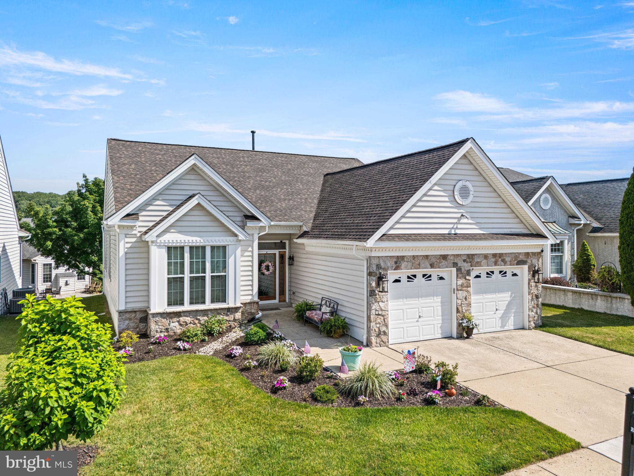 Low-maintenance living is easy in the Riviera at Concord, Garnet Valley’s premier 55+ gated community in Concord Township. Welcome to 28 Hutton Lane, this San Remo model offers 2 bedrooms, 2 full baths, and a flexible office/den. The 2,031 sq ft layout features an open living area, an eat-in kitchen, and comfortable main-level flow for everyday living and entertaining. The kitchen offers an inviting layout with abundant cabinetry, stainless steel appliances, gas cooking, tile backsplash, hardwood floors and a sun-filled breakfast area. The primary bedroom is a comfortable retreat featuring a tray ceiling, walk-in closet, large windows, and en-suite bath with double vanity, soaking tub, and a separate tiled shower. A sunny rear deck adds outdoor space for morning coffee, container gardening, or quiet evenings. The 2-car garage provides parking and storage, while the HOA covers lawn care and snow removal for a low-maintenance lifestyle. This sought-after Community offers amenities that include a clubhouse with meeting and party space for residents and guests, indoor and outdoor pools, tennis courts, pickleball, bocce, walking paths, and a fitness center with the latest equipment. No more mowing, shoveling or worrying about landscaping. Enjoy this established community, all the amenities, manageable upkeep, and a convenient Garnet Valley location close to shopping, dining, and everyday services. Discover a lifestyle that offers everything you need at Riviera at Concord. Hurry, won't last long.
