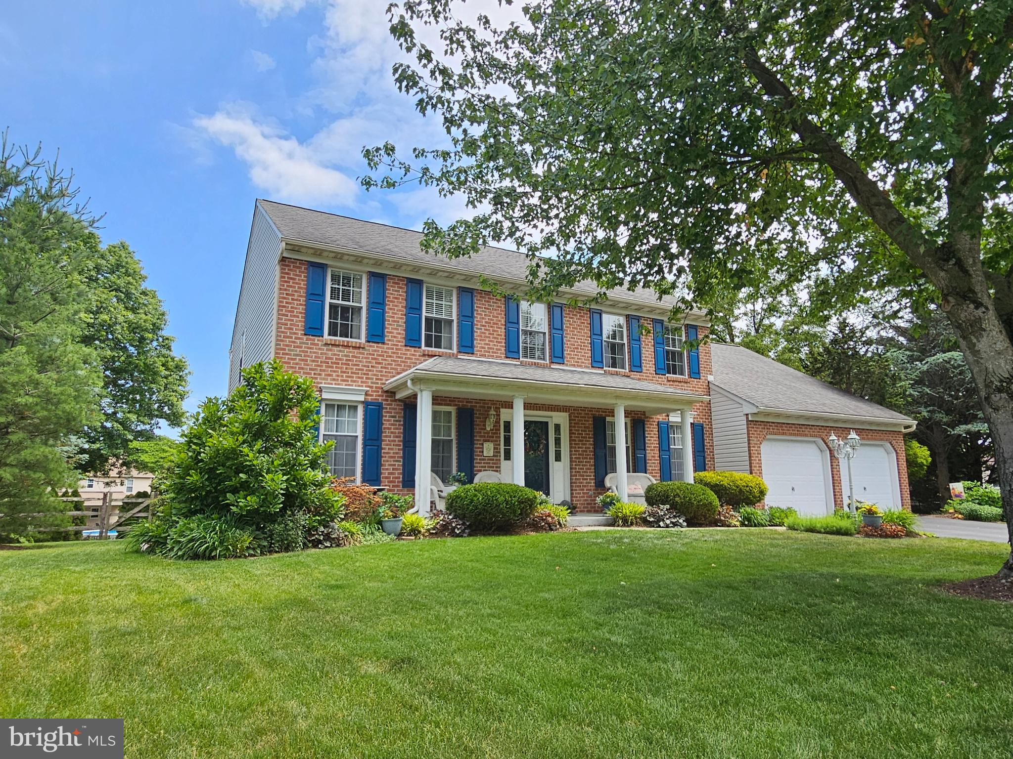 Welcome to 1120 Stonehenge Drive, a stately two-story brick home located in the Farming Ridge community. This home has been meticulously cared-for by the original owners and is hitting the market for the first time. Key features include, a beautiful mature yard with professionally maintained landscaping, a convenient main-level laundry with a walk-in pantry, a private 1st floor office, an expansive lower-level game room, and a recently upgraded 22x14 Timbertech composite deck. The large eat-in kitchen boasts natural oak cabinets, a granite-topped center island, updated stainless steel appliances. The kitchen dinette includes double glass patio doors that open to the deck. The sunlite family room is filled with natural light from triple windows and features crown molding and neutral carpeting. The primary suite offers a full bath with a ceramic tile shower surround, an oversized Corian vanity, and a walk-in closet. The second level also includes 3 additional bedrooms, plenty of closet space including a hall closet, and an additional full bathroom.  The lower-level family room, measuring 35x30 has ample space for all your games and activities, and includes a gas fireplace and recessed lighting, making it perfect for entertaining. There is also a workshop/storage area with a workbench included, and a Bilco style exterior access door. Outside, enjoy the covered front porch supported by tall columns. The rear deck is ideal for summer gatherings, and overlooks the beautiful private yard with mature trees. Other outdoor enhancements include a fire pit & designated grilling area, and a pond with waterfall feature that houses goldfish and three resident bullfrogs. The oversized garage includes a professionally epoxied floor, and a side entry door. Recent mechanical updates include a new HVAC system in 2026, a new water heater in 2025, a roof replacement in 2015, and gutter guards added in 2022. Don’t miss your chance to see this exceptional home, showings begin 6/16, schedule your appointment today!