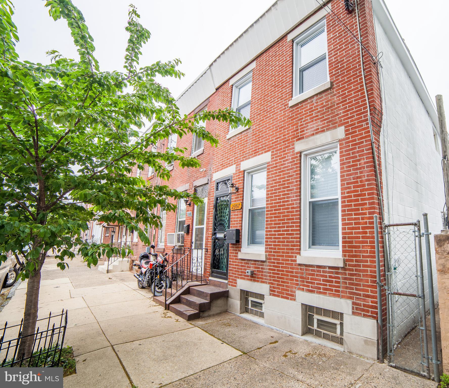 Completely renovated from head to toe in the Olde Richmond / Fishtown area! Extra wide, end of row house w/ 2 bedrooms, 1 full + 1 half bath.  Hardwood floors t/o, recessed LED lighting, exposed brick, new sheetrock, trim + paint, new windows, doors, fixtures. New kitchen with quartz counters,  + stainless steel package. 2nd floor has 2 bedrooms + master bath w/ new tile + fixtures. Clean basement w/ new mechanicals . New electric, central air/ heat + plumbing. Restored redbrick front, multiple skylights, transom doors, custom rails + side alley access. Everything has been completed for you. Located on a great block, stroll to numerous restaurants, cafes + bars. Close to Septa, I-95, + Center City.