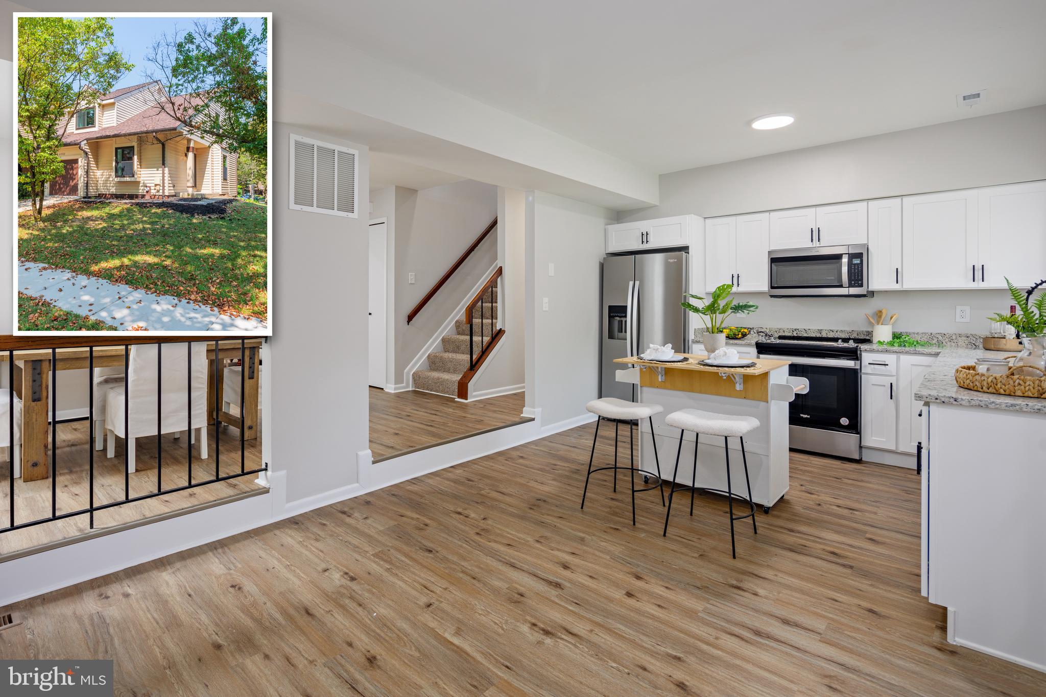 Welcome to this beautifully renovated end-unit townhome, offering the perfect blend of modern amenities and comfortable living. This 2-level home boasts an open-concept main floor with a completely renovated kitchen featuring sleek countertops, new cabinetry, and stainless steel appliances. The spacious living and dining areas flow seamlessly, creating an inviting space for entertaining or relaxing. Just off the kitchen, step out onto your private deck, perfect for outdoor dining or enjoying your morning coffee. Upstairs, you'll find three generously sized bedrooms, including a master suite with its own renovated ensuite bathroom and a cozy private deck. The additional full bathroom on this level has also been thoughtfully updated, ensuring every inch of this home is stylish and functional. The fully finished basement offers a large recreation or additional living room, providing endless possibilities for use—whether it’s a home theater, gym, or playroom. The home also includes a one-car garage, adding convenience and extra storage space. With all-new windows, a new roof, fresh paint, and brand-new flooring throughout, this home is truly move-in ready. Don’t miss the chance to make this turn-key property your own!