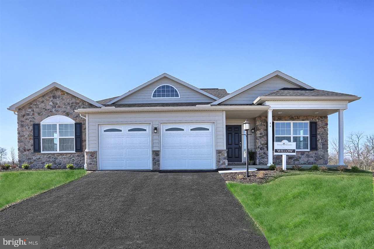 Completed! Welcome to The Willow a ranch home, full bsmt, 3 br, 2 1/2 baths, 2 car garage & natural gas heat, beaded siding & extra stone. Large foyer w/ tray ceiling, den w/ tray ceiling recessed lighting crown molding, open to the Kitchen has: pantry, ss gas appliances, island, bkfst bar, painted & glazed cabinets, hand selected granite, hw flooring, large open family room & patio. Master suite has grand feel with 2 door entry, tray ceiling, crown molding, full bath & much more!   ALL INCENTIVES APPLIED.