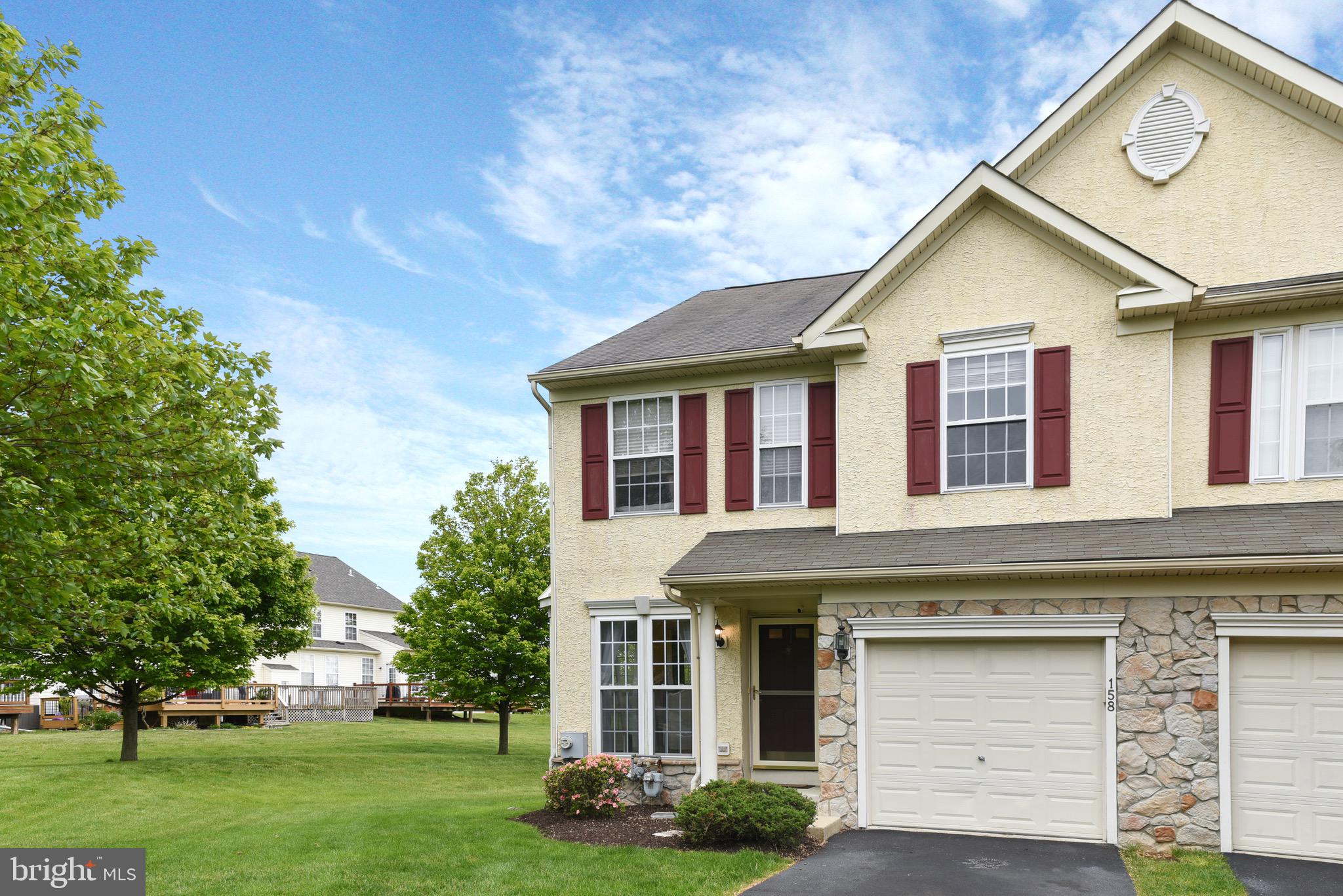 Welcome Home! Rarely available home for rent in Inniscrone Views, with beautiful views of open space from this impeccable townhome and located in close proximity to the Inniscrone Golf Course. The home boosts updated modern paint colors, high ceilings, large bumped out breakfast area and hardwood flooring on the main level. The kitchen features upgraded kitchen cabinets, new appliances and a tile backsplash. This is the perfect place to entertain friends and family, to use as an extra prep area for cooking, or to enjoy a casual meal. The kitchen adjoins with the bright and airy breakfast room with windows looking out to your oversized no-maintenance deck with premium railings and views of community green space. The kitchen opens to family room with a gas fireplace and loads of natural light from expansive windows. On the upper level you will find a large owners suite with a master bath, soaking tub, separate shower, two bowl vanity and walk in closet. Down the hall is a large laundry room with a washer and dryer and wash tub. There are an additional two large bedrooms, with a full hall bath and each bedroom features an excellent sized closet.  The finished lower level is another area that offers several possibilities. With many windows, and a walkout to the yard, this space feels like an extension of the home, not a basement. The lower level has many possible uses, such as, den, office, studio and more.  There is an unfinished area to access utilities and store your seasonal items. This end-unit townhome feels like a single family with the sweeping views, natural light and an open floor plan, yet has all the conveniences of a townhome community. In addition, the home features a built-in speaker system, ideal for entertaining. All of these features and home is close to the area attractions and is in the award-winning Avon Grove School District.