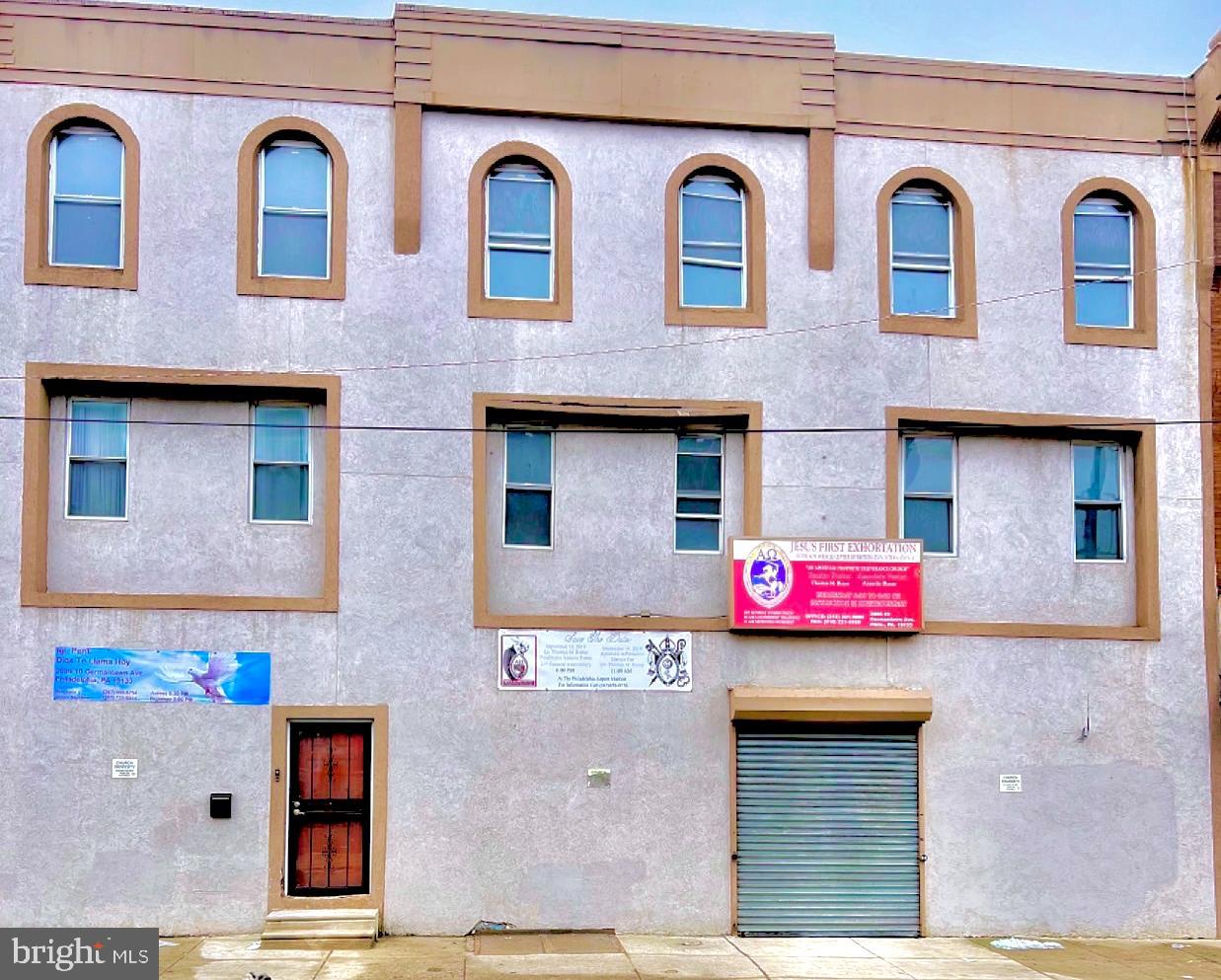 Prime development opportunity along the Germantown Avenue corridor! This unique offering includes 3 combined parcels currently operating as a church, presenting an exceptional chance for investors, developers, or visionaries seeking their next value-add project. With substantial square footage and 3 existing levels, the property offers a strong foundation for renovation, adaptive reuse, or repositioning to maximize income potential. Come in for it's highest and best use of mixed-use redevelopment, with multi-commercial spaces at ground level and apartment building at top OR keep it's current layout as a house of worship, event space or other stand alone business model.  Decide to subdivide lots for 3 different opportunities or keep as-is. This building has a recent appraisal at $635,000 AS-IS underscores the value being presented, creating an opportunity for the next owner to secure a large footprint with significant upside. Bring your plans and your vision — properties with this scale, location, and potential don’t come around often. Property is being sold as-is. Zoning noted as CMX2; buyer responsible for verifying all zoning details, permitted uses, and development potential with the City of Philadelphia. Easy to Show.