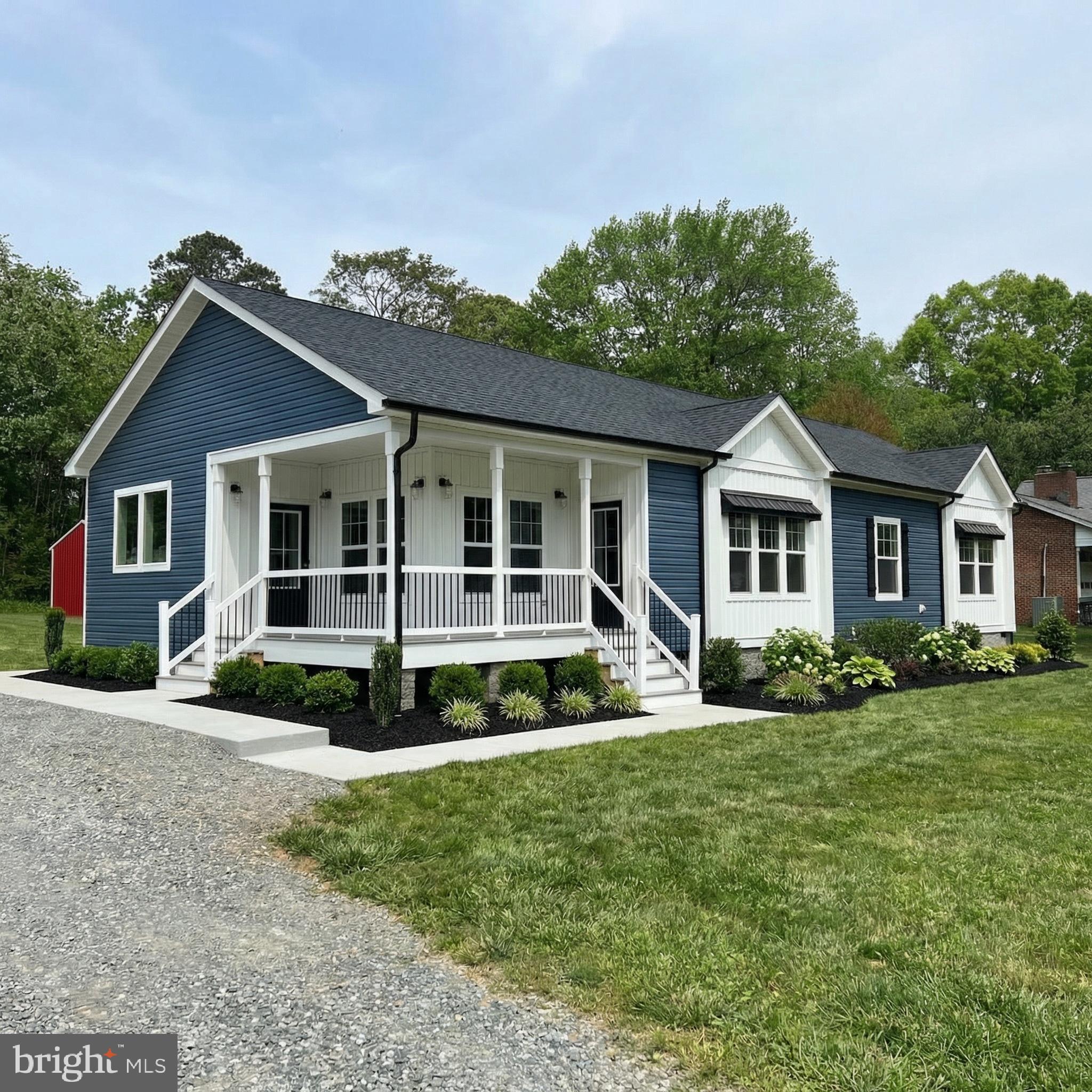 BRAND NEW!!! MOST FURNITURE CONVEYS!! 20x40 Metal BARN!!! 1800+ sq.ft. 3 bed 2 bath home in the heart of the Town of Louisa! Xfinity internet available! This farmhouse style house is almost fully furnished and completely decor'd! 9' ceilings throughout, recessed lighting  Kitchen features shiplap walls, large island, stainless steel appliances, coffered ceiling and recessed lights. Large living room with exposed beams, and additional ship lap walls. Enormous primary bedroom with barn doors into the primary bathroom. The primary bathroom features a large soaking tub, walk in shower, double vanity, ship lap walls, large windows for natural light. Exterior features a 6'x29' wrap around front porch with composite decking and vinyl rails, 10x12 rear deack, wrap around sidewalk and exterior landscaping.