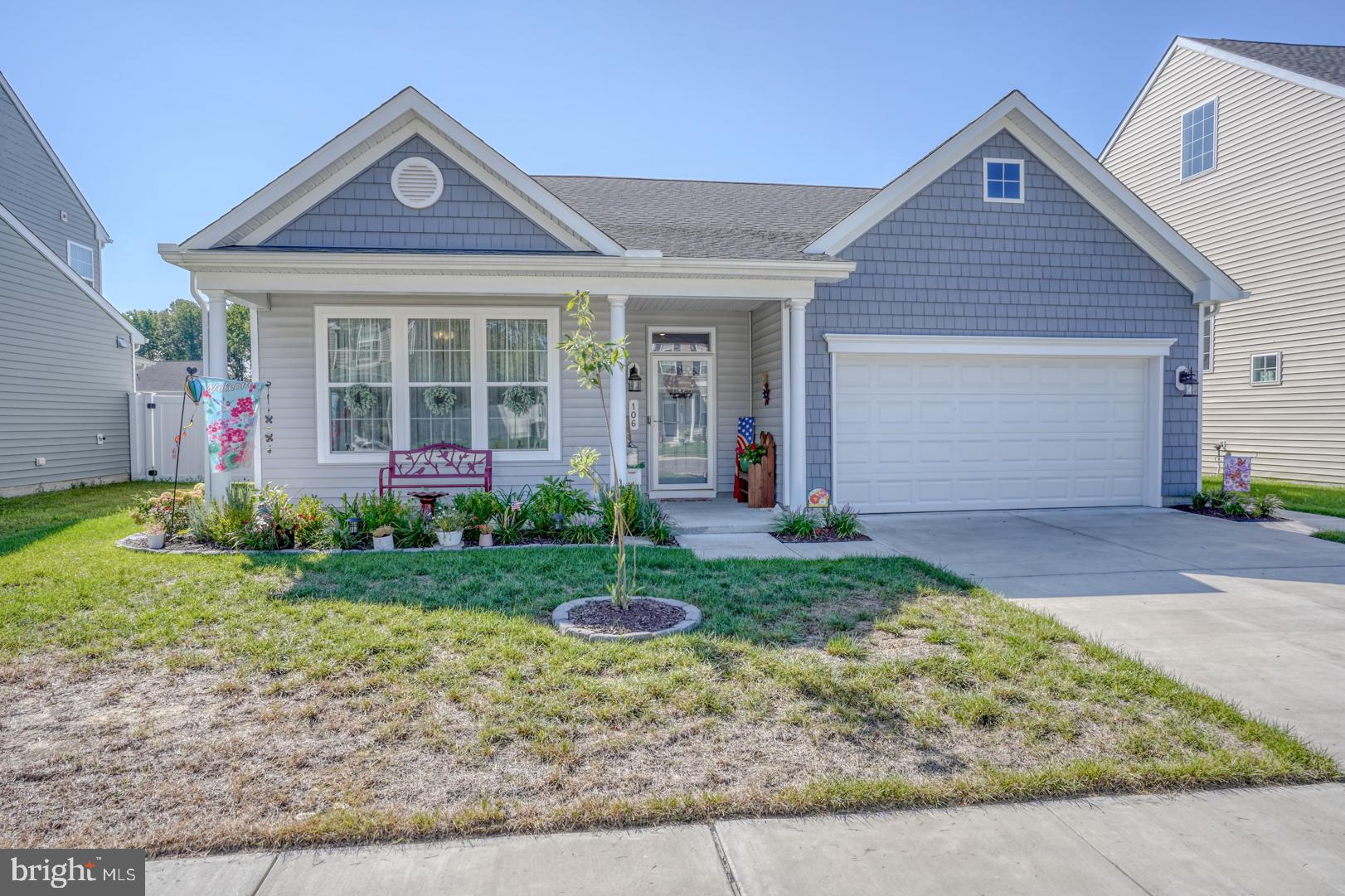 Don't miss this great opportunity to own a beautiful 1 story home in excellent condition and less than 2 years old. This home features 3 bedrooms, 2 bathrooms, numerous amenities including custom upgrades of granite countertops, LVT flooring, large kitchen with island, walk-in pantry, it's all open to the living room and sunroom/dining. The primary bedroom is spacious with private bathroom/walk-in closet. There is a separate laundry room with a utility sink, 2 car garage with pull downstairs to additional storage with wood floor. The owner spared no expense with crown molding through the entire house, professional painting, window treatments, concrete patio, vinyl fence for privacy and entertaining. Schedule your private showing today before this gem is gone.