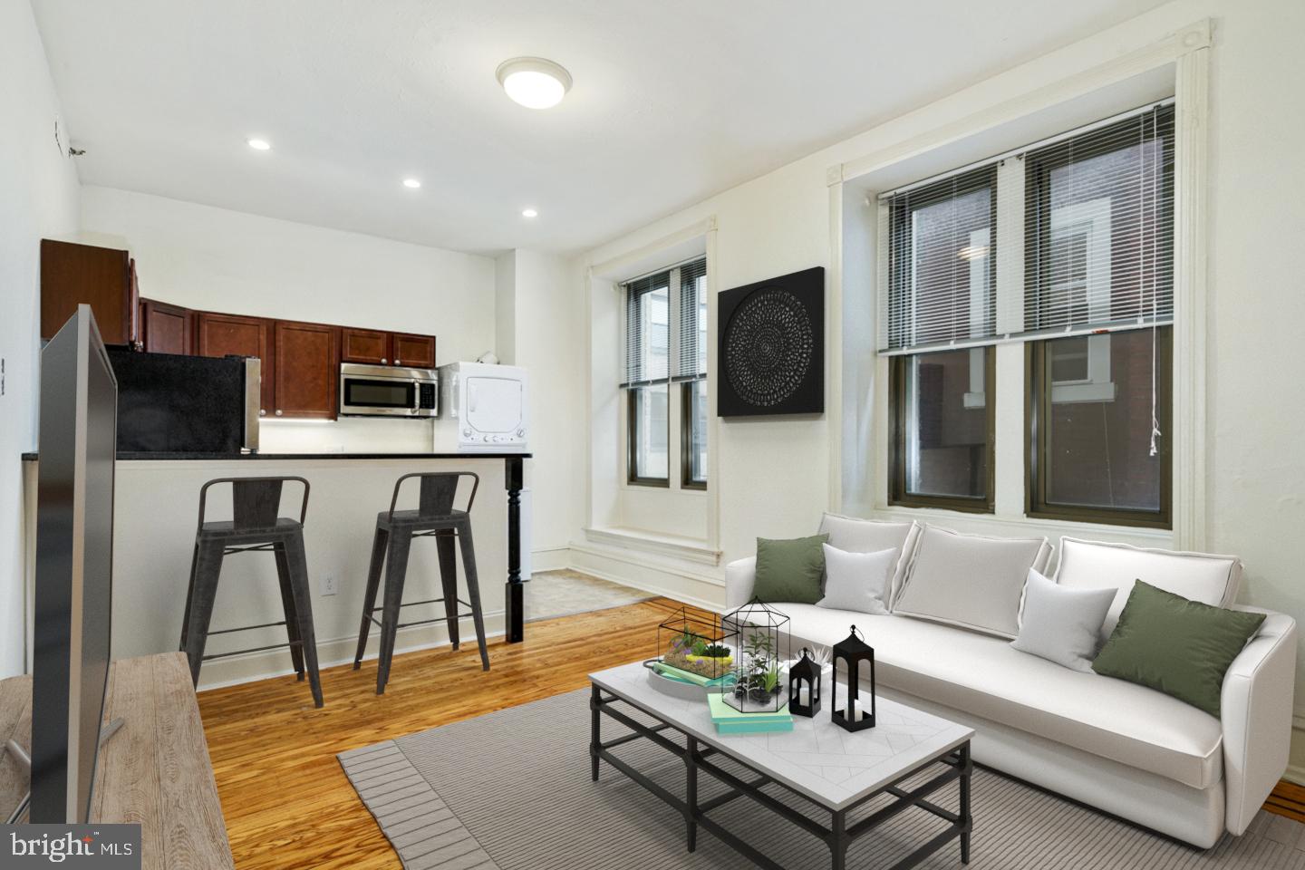 Make sure to request VIDEO TOUR OF THE UNIT and FLOOR PLAN! AMAZING One Bedroom Apartment in the highly coveted Rittenhouse Square neighborhood! Unit is located in a fantastic, safe, and large apartment building.  One of the buildings amenities is an updated fitness center!  Nicely updated with open concept kitchen that's been outfitted with stainless steel appliances and hardwood floors throughout.  Unit is very spacious with large living area and perfect sized bedroom. The full bathroom comes complete with a perfect tub/shower combo!! Steps from shopping, dining, Center City, and public transportation. Excellent condition! A perfect sized space! Make this place your own -- it will not last! Available on November 5th! Again don't wait long, it will not last at this price! Resident responsible for Electricity. All other utilities except cable and Internet are included. First month and one month security deposit due prior to move-in. If the applicant's credit score is above 750, the security deposit will only be $500.  $38 application fee per applicant.