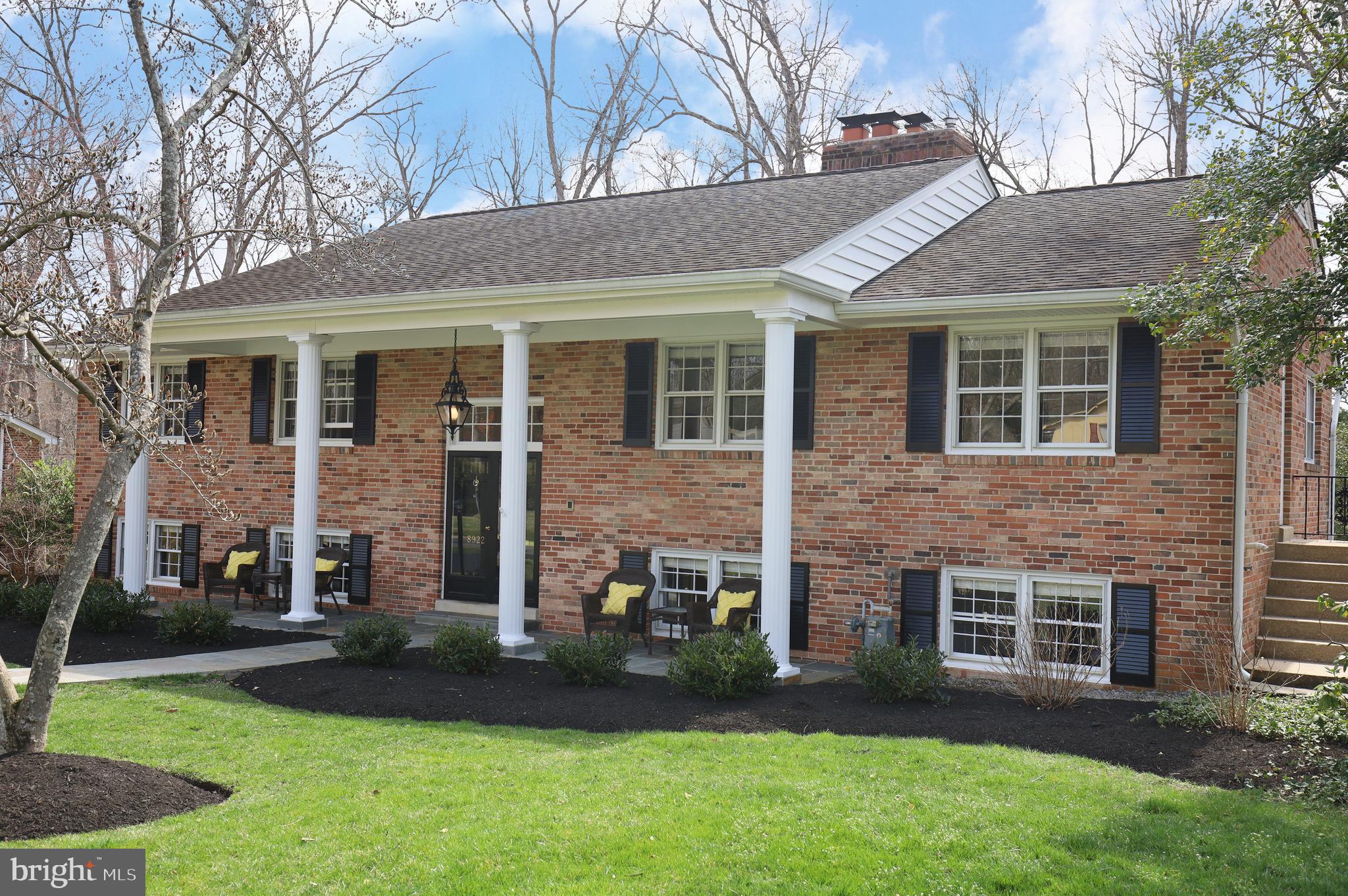 Rarely will you find in this sought after community a home that is BETTER THAN NEW!   As the owners moved in with a young family, they found the original attched garage that had been turned into a playroom was perfect for them.  The detached garage that has electricity and running water is a perfect sheltered area for projects and games.  The large back yard is suitable for soccer and many other ball games.  The kitchen was totally remodeled by a local builder and handy desk area was added with built-ins and storage cabinets.
The corian counters (with breakfast bar), tile flooring, stainless steel appliances, white cabinetry, French door refrigerator, new gas range with convection oven, neww built-in microwave along with recessed lighting makes this a real gourmet kitchen.
