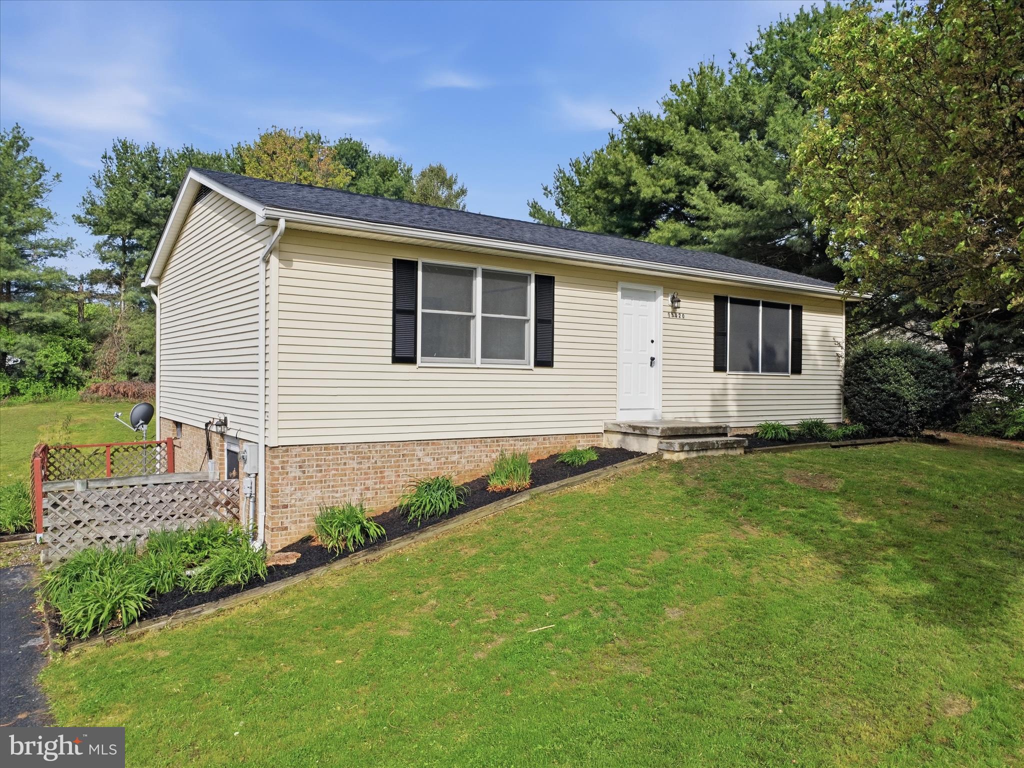 Welcome to this beautifully renovated rancher just outside Hagerstown, Maryland! Recently renovated, this charming 2-bedroom, 1-bath home sits on a spacious 0.76-acre lot, offering the perfect blend of modern upgrades and peaceful outdoor living. Inside, you’ll find brand-new LVP flooring and new carpet in both bedrooms. The updated kitchen features new cabinetry, sleek quartz countertops, and all-new stainless steel appliances. The home also includes a bright living room, a dedicated dining area, and a fully renovated bathroom complete with a tiled floor and beautifully finished shower. Step outside to enjoy the large composite deck, perfect for entertaining, relaxing, or taking in the backyard with plenty of room to garden, play, or expand. With no HOA, you’ll enjoy added flexibility and freedom. Conveniently located just minutes from Interstate 70 and Interstate 81, this property offers easy access for commuters.  Move-in ready and thoughtfully updated, this home is a fantastic opportunity for comfortable, modern living with room to spread out.
