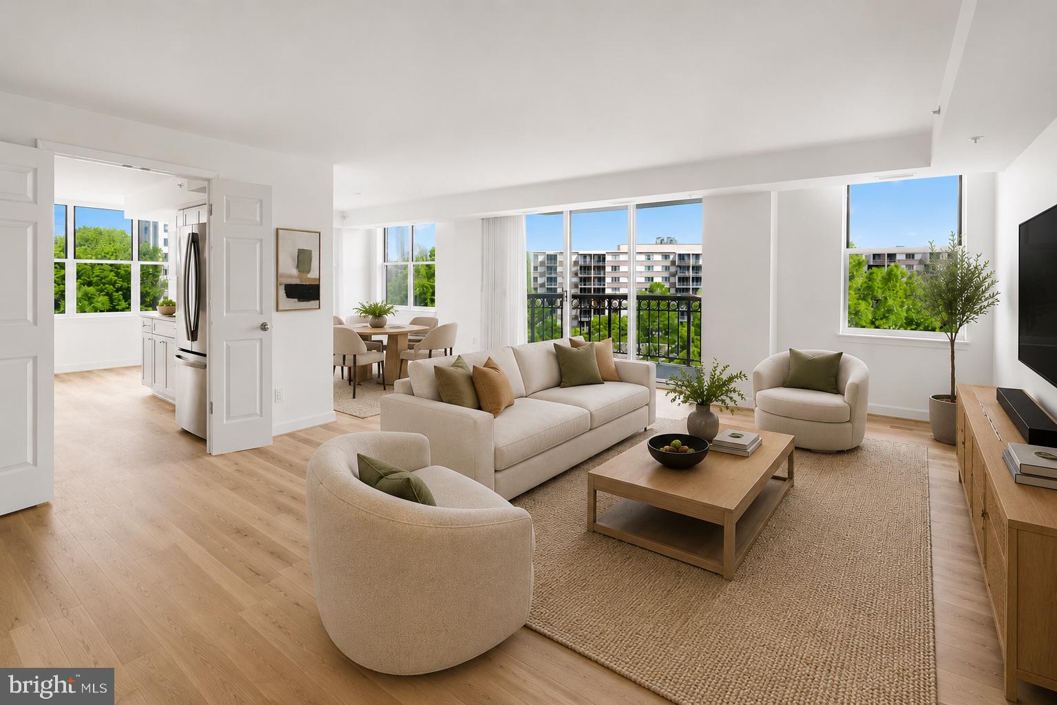 Set within the sought-after Madison Park Condominiums, just moments from the vibrant core of Bethesda, this beautifully renovated three-bedroom, two-and-a-half-bath residence offers a seamless blend of modern refinement and everyday comfort. Bathed in natural light from expansive windows, the home features an airy, open feel complemented by a private terrace off the living room—perfect for both quiet mornings and effortless entertaining.

Recently reimagined, the interior showcases a brand-new kitchen outfitted with top-tier appliances, light oak hardwood floors that run throughout, and thoughtfully renovated bathrooms with a clean, contemporary finish. Each space has been designed with both style and functionality in mind.

Completing the offering is one secure parking space and additional storage, ensuring convenience in a prime location just minutes from downtown dining, shopping, and Metro access. A turnkey opportunity in one of Bethesda’s most desirable communities.
