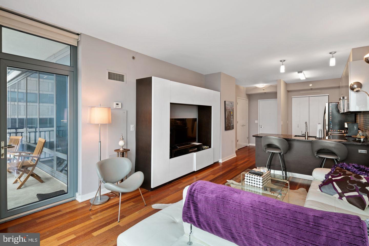 PARKING AND STORAGE INCLUDED! A spacious and luxurious  condominium with amazing North and West facing views. This 1-bedroom, 1-bath residence features modern and luxurious finishes including granite countertops, wood floors, stainless steel appliances, 9-foot ceilings with floor to ceiling windows. The price includes a reserved parking space in the attached covered garage, and a storage locker. The building features a 24HR Concierge, fitness center, a heated 60FT lap pool, renovated sundeck/community room and much, much more! The building is situated conveniently next door to Trader Joes and Wine & Spirits - and is just walking distance from Philadelphia's top-rated restaurants. Spend the day shopping in Rittenhouse, or enjoying the sights at Boathouse Row, you can't beat the location and attractions located right near the Murano! Don't miss out on this unit! PROPERTY CAN BE PURCHASED FULLY FURNISHED!