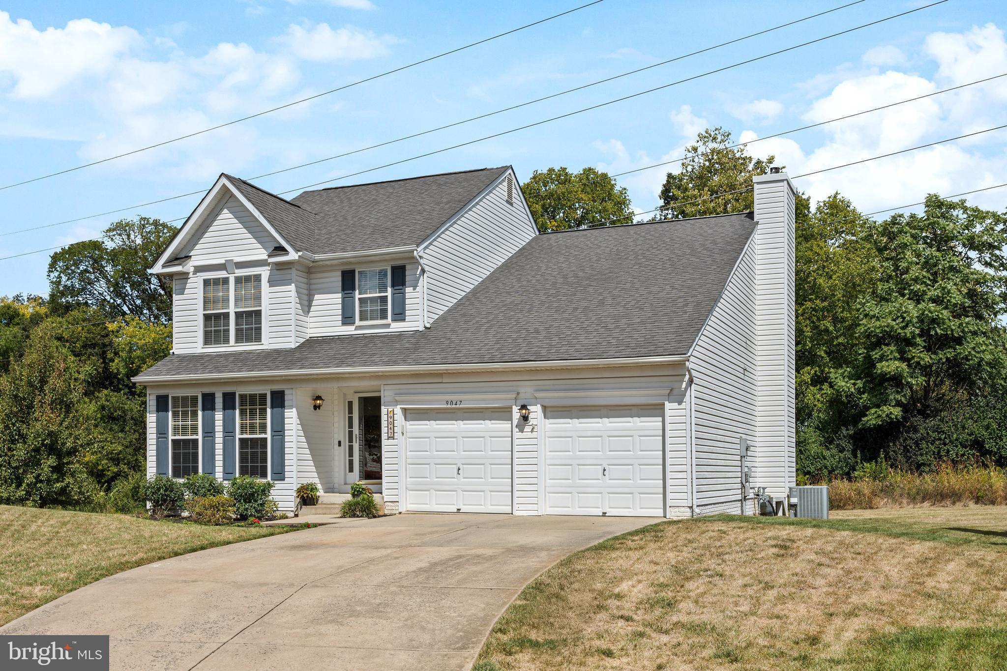 ***OPEN HOUSE -- Saturday, September 6th from 12-2pm***Welcome to 9047 Allington Manor Circle W in the desirable Kingsbrook Community. This fully updated single-family home is truly a showstopper. Nearly every part of the home has been touched, with major updates including a newer roof (7 years old), HVAC (2015), water heater (approx. 3 years old), a fully renovated kitchen (less than 2 years old), primary bath (2–3 years old), all-new carpet and hardwood flooring, a fully remodeled hallway bath (brand new), and a Trex composite deck (approximately 3 years old). The exterior was power washed 1 year old, and the interior features new door knobs and hinges, ceiling fans, light fixtures, and fresh paint throughout. Inside, the foyer opens to gleaming new hardwood floors and a sunken living/dining room combination, leading to the stunning eat-in kitchen with quartz countertops, white upper cabinetry, grey lower cabinetry and island, stainless steel appliances, decorative backsplash, and a sleek cooktop, which flows into the family room with plush new carpet and elegant crown molding. The fully finished basement offers a spacious rec room and two storage rooms, while the upper level boasts three bedrooms with fresh carpet, ceiling fans, and paint, plus a remodeled hallway bath with a new vanity, tile flooring, and tub/shower insert. The vaulted primary suite features a spa-like ensuite with tile flooring, a brand-new double vanity, frameless tile shower with pebble tile floor, and a separate soaking tub. Out back, enjoy serene wooded views from the low-maintenance Trex deck, and explore community sidewalks leading to the pool and clubhouse (1-minute walk), the new Chick-fil-A (less than 5 minutes), and nearby West View Shopping Centre and The Promenade for dining, entertainment, and groceries. Historic Downtown Frederick is just a 5-minute drive, with easy access to MARC Train, I-270, Route 15, and I-70 for commuters.