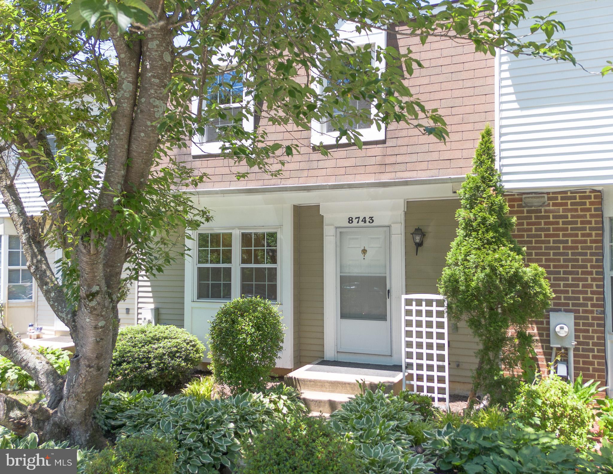 Rarely available townhome is ready for you to make your own! Tucked back at the end of a quiet cul-de-sac, and backing to HOA green space, you absolutely cannot beat this location! Two parking spaces out front, and ample guest parking available! Don't miss the enormous hostas, azaleas, and flowering trees that welcome you home; the blooms in spring are stunning! Inside, you will find an incredible layout. The spacious kitchen overlooks the front with loads of light flooding in through the upgraded windows. The dining area flows beautifully into the family room, complete with a fireplace and French doors to the back. That view is never to be developed, and the perfect space for relaxing after a long day. Upstairs, you will find 3 spacious bedrooms and two full bathrooms. The basement is the perfect spot for entertaining or a second living area! Don't miss the built-in storage, the newer washer and dryer in the storage area, and the half bath on this level! All of this in an amazing community with a huge community pool, trails, and tot lots, just minutes from shops, dining, and major commuter roads. You won't want to miss this one, so call us for your private showing!