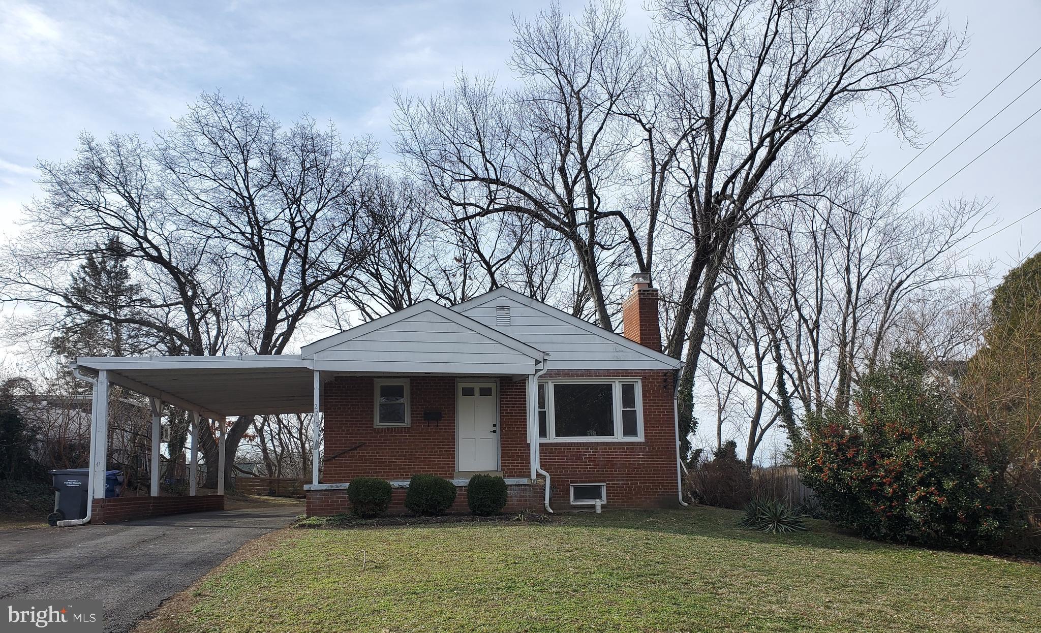 For Sale.  Come see this brick Rambler located in Alexandria blocks from the Huntington Metro.  This home features 3 Bedrooms and 1 full bath upstairs, and a partially finished basement with a full bath.  Enjoy  relaxing on the front porch, the warmth of the fireplace, and beauty of hardwood floors.  There is a carport that will host 1 vehicle and parking for 2 other vehicles in the driveway.   This home is situated on a .23 acre lot with a stone patio in the back yard.   Great location, walking distance to Metro station, and shopping.