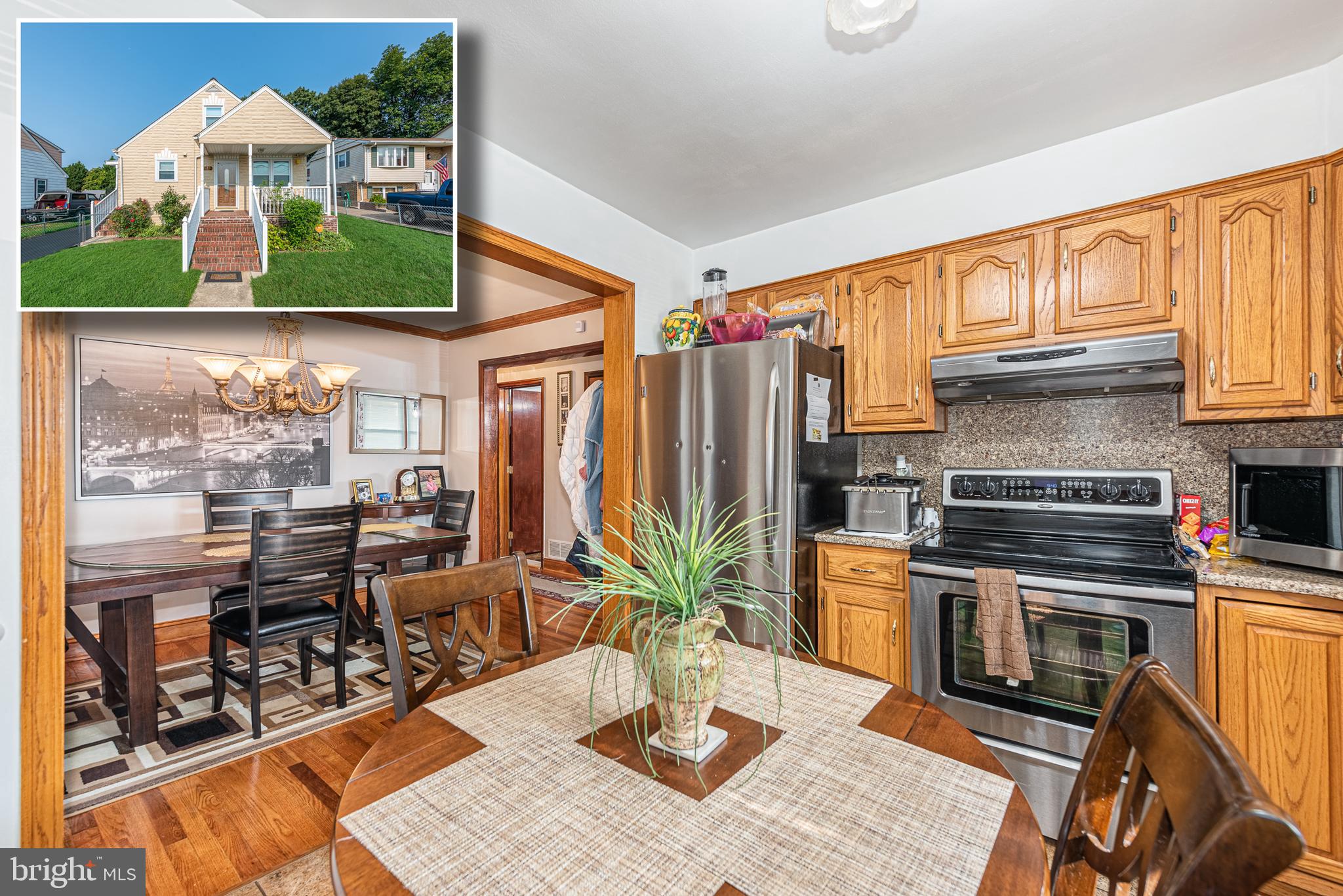 TRULY UNIQUE CAPE COD THAT'S BUILT FOR ENTERTAINING!  Over 1,700 sq. ft. of living space featuring a spacious living room, separate dining room, updated eat-in kitchen with ss appliances & granite counters, a Primary bedroom suite with a full bath, an oversized family room with a wood stove, an improved basement for storage or perfect for a workout area, a large deck that overlooks the large rear yard with a detached garage that's currently used as a game room, and convenient driveway parking!  Property qualifies for Meridian Bank zero down first time homebuyer program with no mortgage insurance and below market rates. Income limits/credit score requirements apply.  Click on View Documents for more information