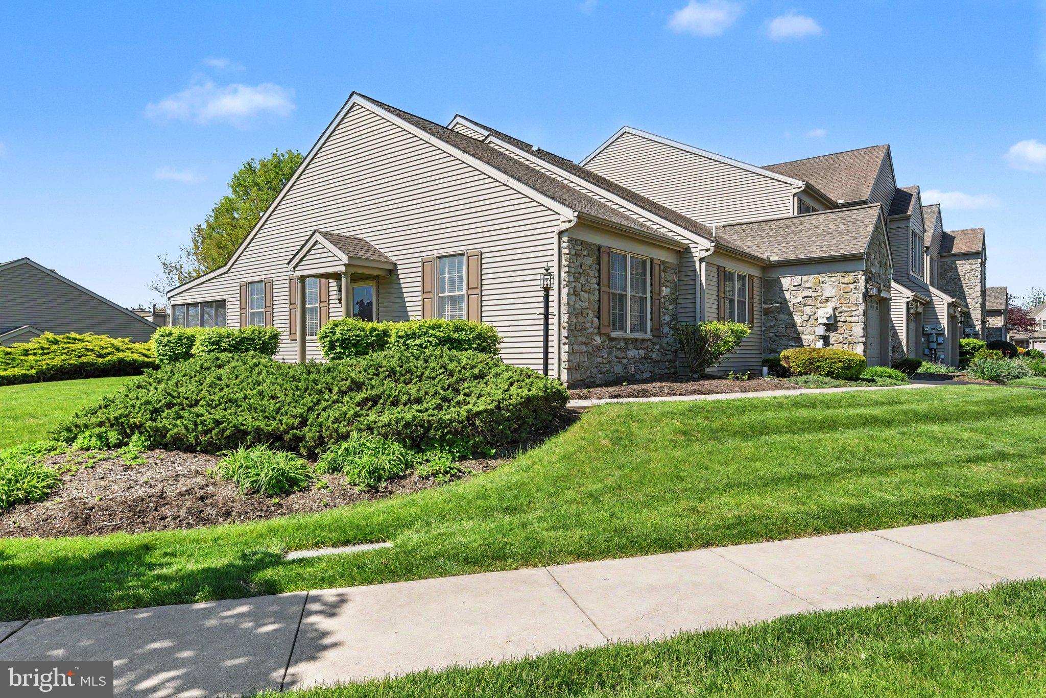 Open House Sunday June 7th from 1-3pm. 1928 Limestone Dr is one of the largest end-unit townhouses located in the sought after community in Deer Run of Hershey, featuring 3 bedrooms and 3 full bathrooms.  Not only does it have one of the largest floor plans, it also has one of the nicest side yards in the community!  Upon entering, you are welcomed by the spacious living room with vaulted ceilings and a gas fireplace.  The living room also provides access to the screened in porch area.  The dining area is ideally situated adjacent to the updated kitchen featuring granite countertops, tile backsplash, and tile flooring.  The walk-in pantry is across the hall.  This main floor offers a large owners suite with a spacious walk-in closet, and a full bathroom with dual vanity.  This floor also features another bedroom with floor to ceiling built-ins, a full bathroom, and access to the 1-car garage.  Upstairs is a second full owner’s suite bedroom with 2 walk-in closets, another full bathroom with dual vanity, and an abundant storage area with wire shelving.  For your peace of mind, the seller is offering a one-year First American Home Warranty.  The HOA takes care of snow removal, lawn care, landscaping, driveway paving, power washing, and some limited exterior repairs. A walking/biking path and Gelder Park are close by. Deer Run is conveniently located minutes to Hershey Med Center, Hershey park, restaurants, shopping, and easy access to major highway routes! Schedule a showing today to see this lovely home!