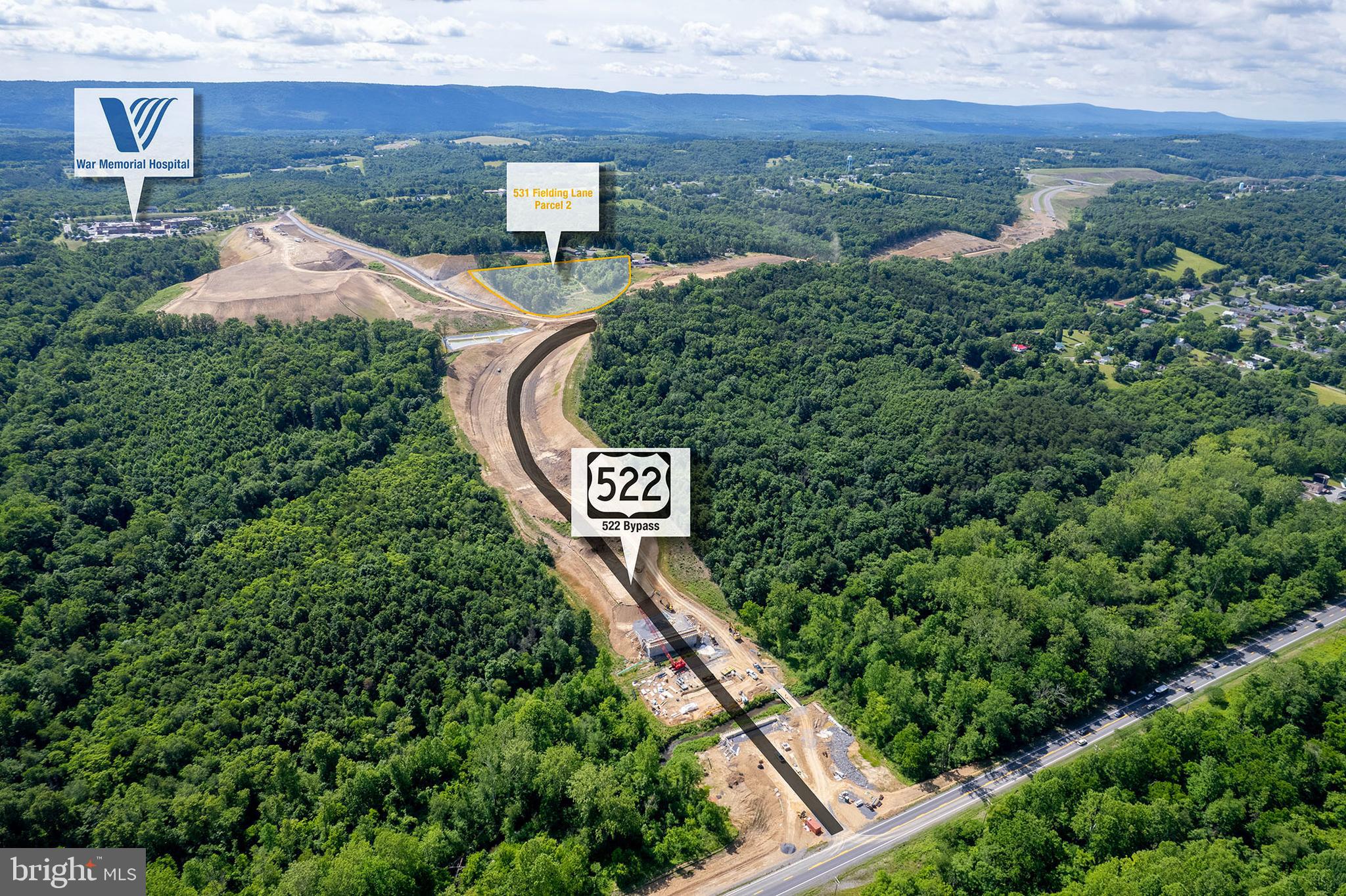 Unrestricted 3.5 acre lot with great commercial potential. Property is located along the new 522 bypass and the War Memorial Hospital exit that are currently under construction. Fielding Ln. borders the property on the east. Once the highway is completed, this property will offer excellent highway exposure and easy access! Think of the opportunities. Gas station, hotel, medical office, etc. Or just build your dream home!