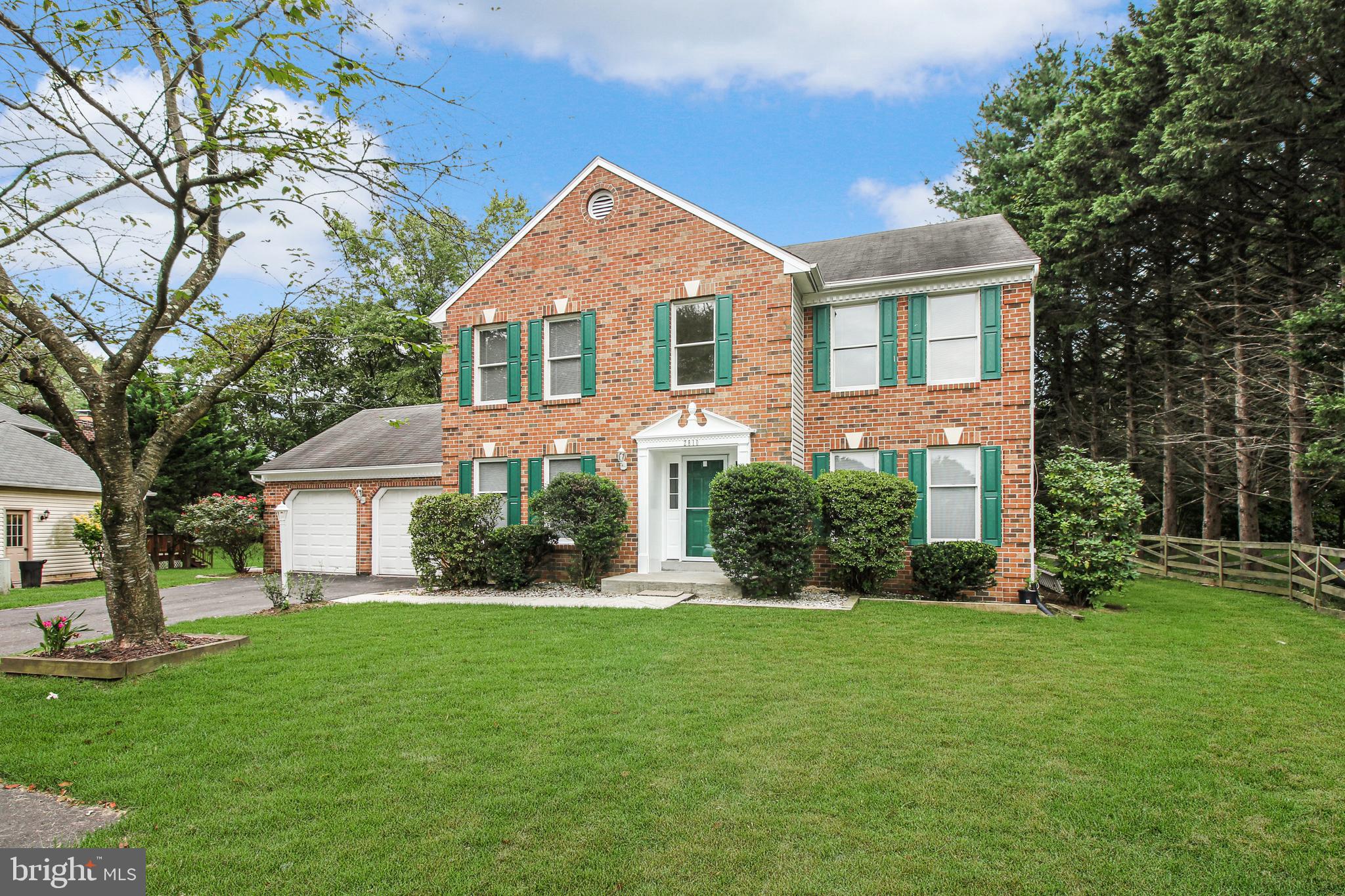 Immerse in the comfort and beauty of your new home!!! This beautiful brick front Colonial on 1/2 acre flat  lot. This Well-Maintained home with lots of updates featuring 2 - car garage, 4 spacious bedrooms up, 3.5 Bathrooms. The main level features a large 10x12 foyer, spacious dining, living room, family room w/vaulted ceiling, breakfast area and new kitchen.  Spacious new kitchen with stainless appliances and granite counters. New Hardwood floors throughout the main level. Updated powder room.  Master BR w/sitting room that overlooks family room with wood burning fireplace. 4 big bedrooms on upper level and carpeted. Lower level den/office 300 SF with additional room and spacious rec-room with tv area and separate cooling system. Large 12 x 16 extra shed for lots of storage for a clutter free garage. The exterior of this stunning home has a spacious trek deck and a large flat backyard.