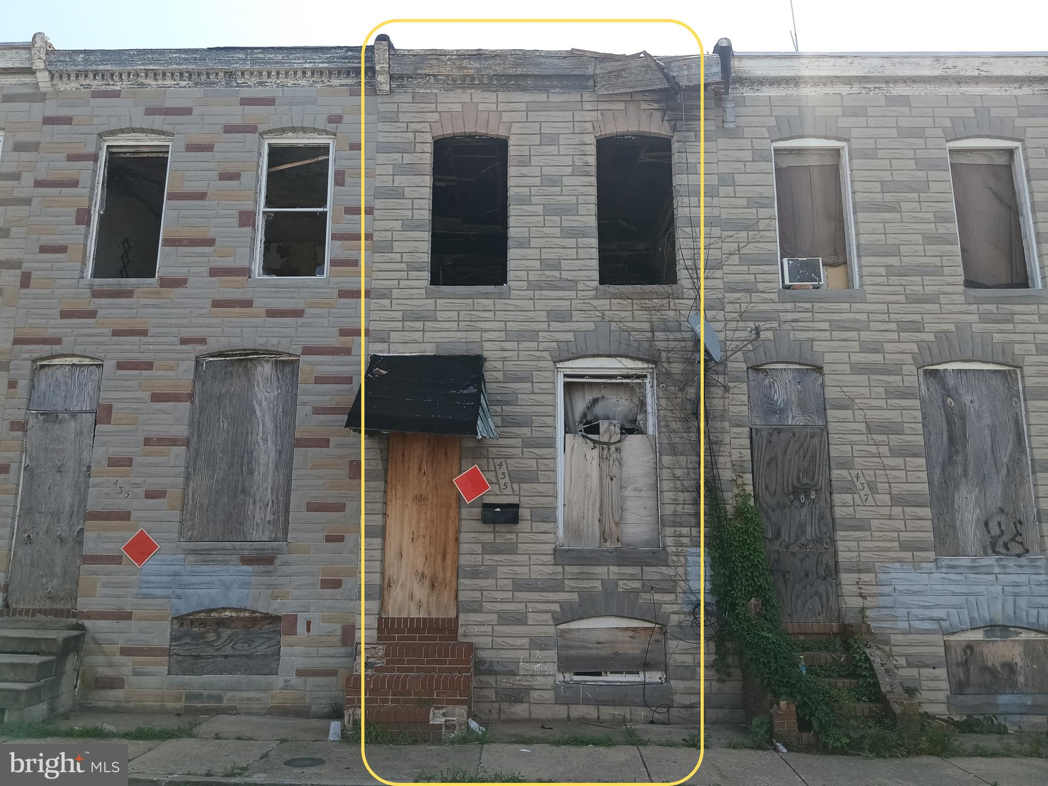 ONLINE AUCTION: This auction takes place on the Ashland Auction Group website bidding platform. Bidding begins 7/27/2026, 10:00 AM. Bidding ends 7/29/2026, 11:50 AM. The list price is the suggested opening bid. Deposit: $5,000.

This 2-story townhouse is located in the Carrollton Ridge neighborhood of Baltimore City. Residents can enjoy the nearby attractions and facilities such as the Carroll Park, Westside Shopping Center, B&O Railroad Museum, Grace Medical Center, and West Baltimore MARC Station. The property is vacant and in a cave-in condition, ready for major repairs. It has easy access to Wilkens Avenue (US-1) and Interstate 95, offering convenient connections to downtown Baltimore and surrounding destinations. Nearby amenities within approximately 0.75 mile.