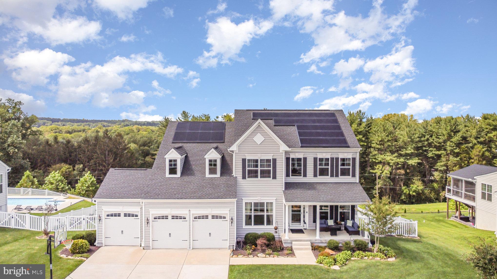 Welcome to 724 Montravel Court in the highly sought-after Magness Farms community of Bel Air!
This stunning K. Hovnanian “Alaskan” model is the perfect blend of elegance, space, and resort-style living—featuring over 4620 square feet of finished living space! Step inside to find a thoughtfully designed open floor plan with a private main-level office, expansive living areas, and a show-stopping oversized gourmet kitchen—perfect for entertaining and everyday living alike. Upstairs, retreat to a luxurious primary suite complete with spa-like bath, along with a desirable Prince/Princess Suite and two additional spacious bedrooms and hall bath. This home truly offers both comfort and flexibility for modern living. The walk-out lower level has 1200 finished sq ft and includes a spacious recreation room where you can walk right out to the patio.  Keep in mind there is  another 600+ square feet of storage/unfinished space for future ideas and finishing including a full bath rough in. 
Outdoors, your private backyard oasis awaits—featuring  a heated saltwater pool with built-in hot tub,  waterfall, fiberoptic lighting,  extensive hardscaping , sun sail shades, and a fully fenced yard—all perfectly positioned to take in breathtaking sunset views. Additional highlights include a • 3-car garage • Owned Tesla solar panel system for energy efficiency with 2 Brand new power banks• Deck overlooking resort-style backyard • Premium lot with exceptional outdoor living. This is luxury living at its finest in one of Harford County’s most desirable communities.