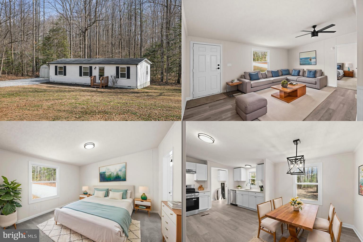 With 1.08 acres of land backing to trees, this property offers a perfect blend of privacy and nature. Inside, enjoy an inviting open floor plan featuring three spacious bedrooms and two full bathrooms, including quartz countertops. The family room flows seamlessly into the dining area, ideal for gatherings. The kitchen boasts upgraded countertops and stainless steel appliances, making meal prep a delight. Additional features include luxury vinyl plank flooring, ceiling fans, and convenient main-floor laundry hookups. The roof was replaced just five years ago, and the water heater is nearly new! Step outside to appreciate the exterior lighting and a handy shed for extra storage. With updates recently completed, this home is an exceptional value and move-in ready. Experience comfort and tranquility in a space that truly feels like home. Don't miss this opportunity to make it yours!
