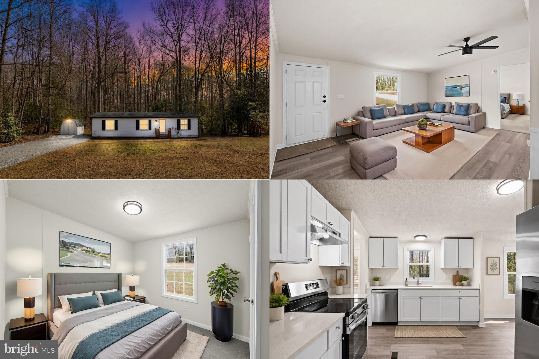 With 1.08 acres of land backing to trees, this property offers a perfect blend of privacy and nature. Inside, enjoy an inviting open floor plan featuring three spacious bedrooms and two full bathrooms, including quartz countertops. The family room flows seamlessly into the dining area, ideal for gatherings. The kitchen boasts upgraded countertops and stainless steel appliances, making meal prep a delight. Additional features include luxury vinyl plank flooring, ceiling fans, and convenient main-floor laundry hookups. The roof was replaced just five years ago, and the water heater is nearly new! Step outside to appreciate the exterior lighting and a handy shed for extra storage. With updates recently completed, this home is an exceptional value and move-in ready. Experience comfort and tranquility in a space that truly feels like home. Don't miss this opportunity to make it yours!