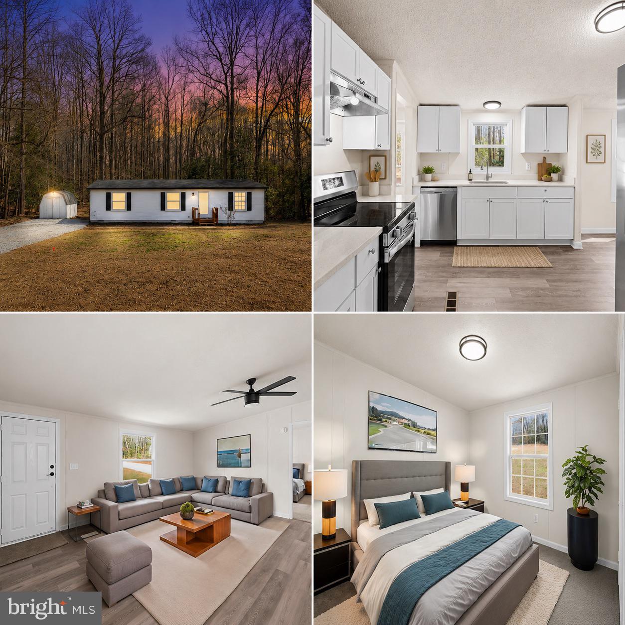 With 1.08 acres of land backing to trees, this property offers a perfect blend of privacy and nature. Inside, enjoy an inviting open floor plan featuring three spacious bedrooms and two full bathrooms, including quartz countertops. The family room flows seamlessly into the dining area, ideal for gatherings. The kitchen boasts upgraded countertops and stainless steel appliances, making meal prep a delight. Additional features include luxury vinyl plank flooring, ceiling fans, and convenient main-floor laundry hookups. The roof was replaced just five years ago, and the water heater is nearly new! Step outside to appreciate the exterior lighting and a handy shed for extra storage. With updates recently completed, this home is an exceptional value and move-in ready. Experience comfort and tranquility in a space that truly feels like home. Don't miss this opportunity to make it yours!