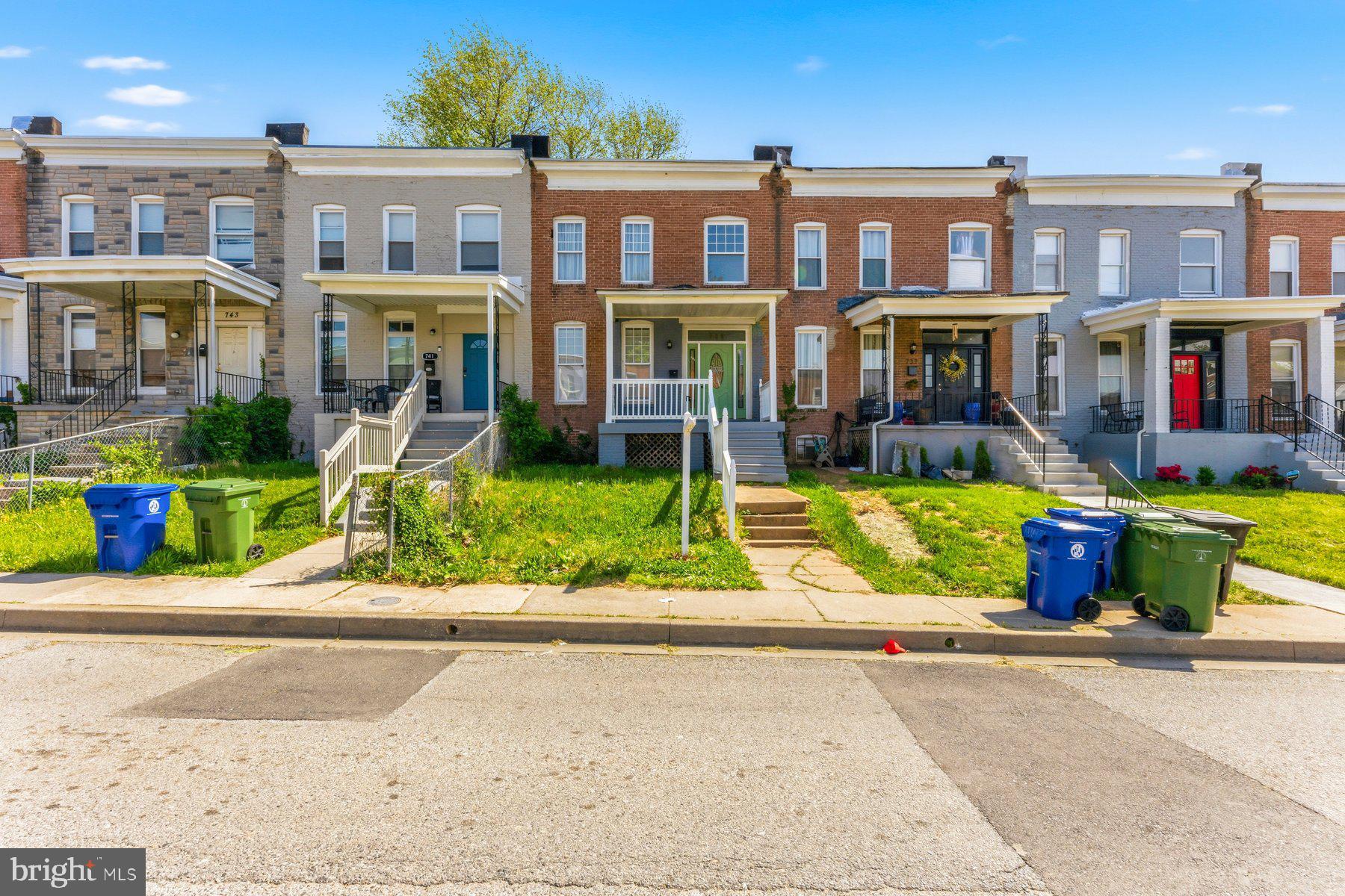 Newly renovated and move-in ready 4BR/2BA Townhome located on a quiet street in Winston Govans.  Parking is just steps from the covered front porch or in the detached garage.  Step inside a home filled with original character, including an arched entry and transom windows over interior doors, luxury wide-plank flooring and a softly painted interior.  The main living area offers a large living room open to the dining room and kitchen.  The new kitchen features a slide-in electric range and a stainless sink set into a peninsula with breakfast seating, stainless steel appliances, and sleek quartz countertops. Just off the kitchen, behind a barn door, is a full bath with a walk-in shower.  On the second floor are two sizable secondary bedrooms, a larger primary bedroom, and a newly remodeled full bathroom.  The unfinished lower level offers you the opportunity to create additional living space to accommodate your family's needs. From the kitchen step outside to a shaded fenced yard with a large patio and a detached two-car garage.  This move-in-ready home is ideal for any new homeowner and is close to shopping, restaurants, and commuter routes.