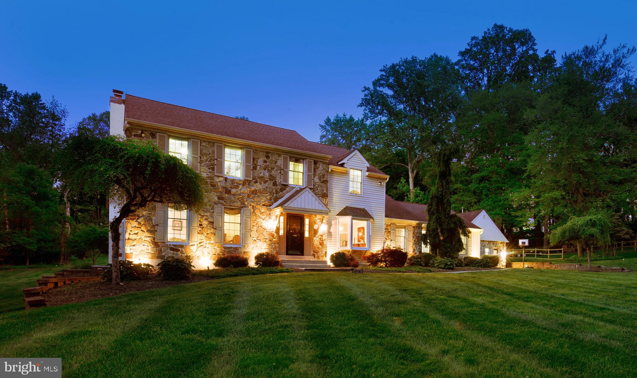 Nestled on a picturesque 1.3-acre lot backing to scenic Oakbourne Park, this beautifully updated stone Colonial offers the perfect blend of timeless charm and modern comfort. Featuring 4 bedrooms, 2.5 baths, and approximately 3,800+ square feet of finished living space, this exceptional home is situated on a quiet cul-de-sac in desirable Westtown Township.

Step inside to discover a thoughtfully designed floor plan with gleaming hardwood floors, custom moldings, and abundant natural light throughout. The renovated kitchen showcases granite countertops, stainless steel appliances, a center island, pantry, and adjoining breakfast area—ideal for everyday living and entertaining. Spacious formal living and dining rooms, a private home office, and a welcoming family room with a stunning stone fireplace provide versatile spaces for work, relaxation, and gathering.

Upstairs, the luxurious primary suite offers a large walk-in closet and an updated spa-inspired bath with granite finishes and an oversized walk-in shower. Three additional generously sized bedrooms and updated bath complete the second level. The finished lower level provides additional living and recreation space to suit a variety of needs.

Outside, enjoy the privacy and beauty of the expansive level yard, professionally landscaped grounds, and direct access to the park setting beyond. A rare three-car garage configuration includes an attached oversized two-car garage plus a detached garage with finished space —perfect for a home office, studio, guest retreat, or potential in-law accommodations.

Conveniently located near West Chester Borough, major commuter routes, shopping, dining, and within the highly regarded West Chester Area School District, this move-in ready home offers a unique opportunity to enjoy space, privacy, and exceptional convenience in one of Chester County's most sought-after locations.
