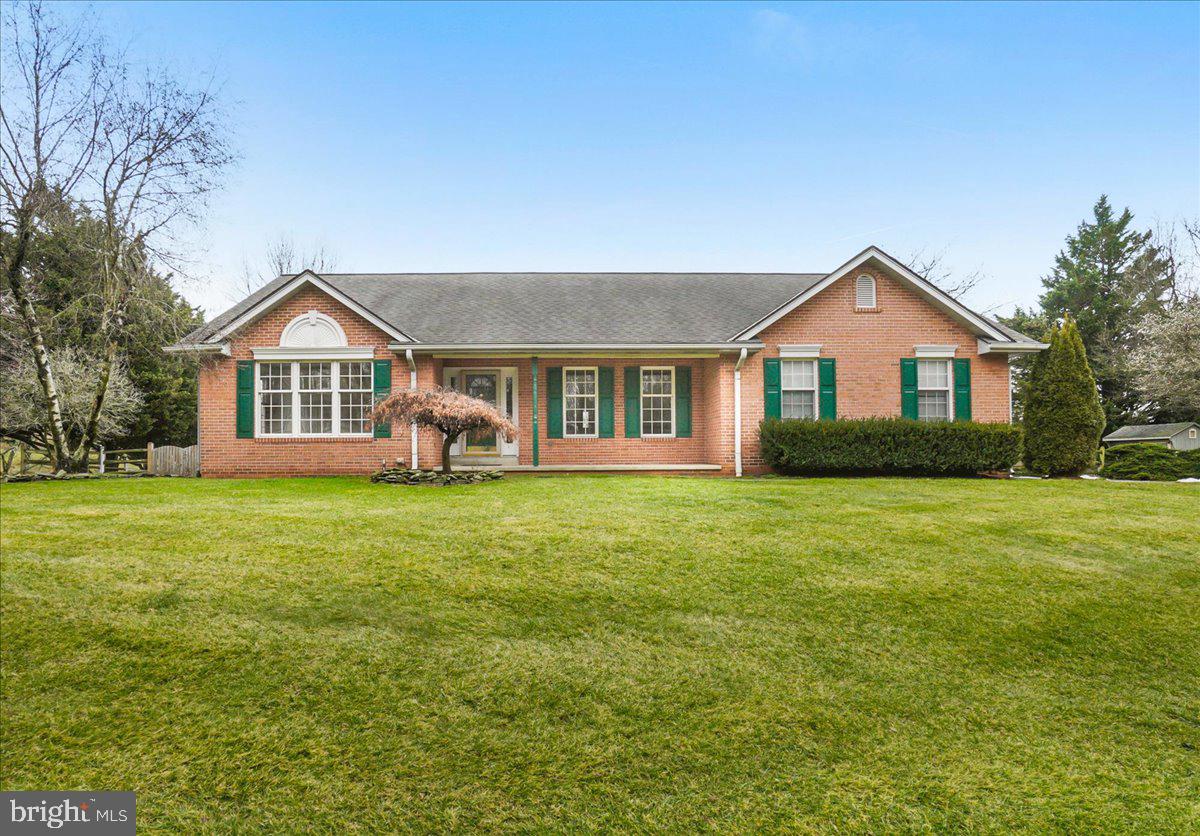 Stunning Marianne! This Meticulously maintained 4- bedroom, 3- full bath brick rancher has it all.  Boasting a spacious kitchen that opens up to a cozy family room with a fireplace and an all-season room.  Enjoy the traditional living room, dining room, gleaming hardwood floors and a fully finished lower level.   Step outside to a fenced backyard with two sheds, beautiful mature landscaping and a 2-car side load garage.  Solar panels ensure cost savings!!  The home offers a private septic and the well is a part of the community and is managed by the Frederick County Division of Utilities and Waste Management.  This home is tucked away at the end of a quiet cul-de-sac in the desirable Mount Airy community. ***Offer deadline Thursday February 1st by 1pm****