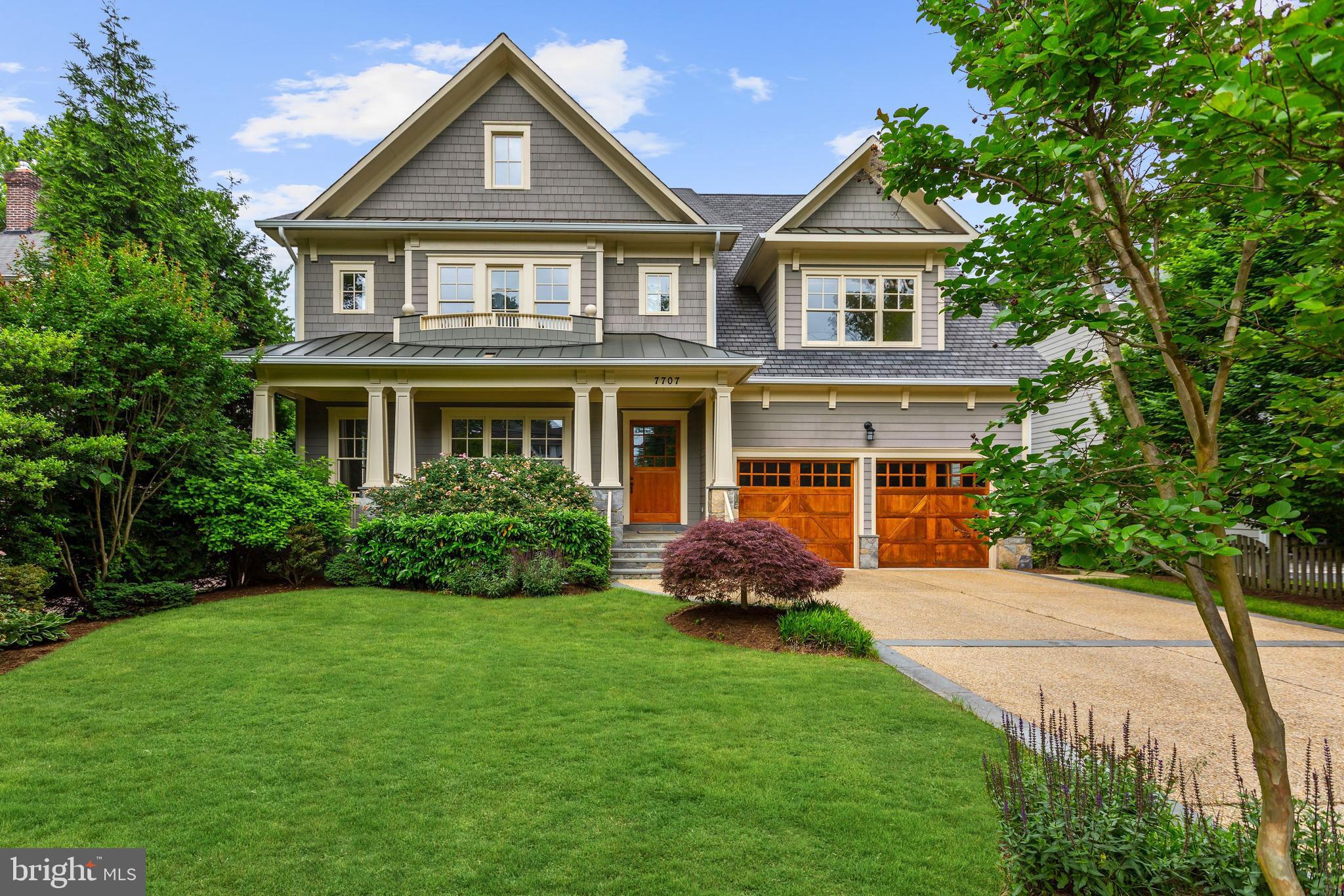Exceptional home on quiet street in English Village, close to downtown Bethesda! Gorgeous details & craftsmanship throughout this 6BR, 6.5 BA home. 4 finished levels offering 7600 square feet of fantastic living space. Beautiful gourmet eat-in kitchen & large family room opens to stunning backyard w/ saltwater pool & flagstone terrace. 2-car garage, mudroom w/ shower, gym in large basement & more!