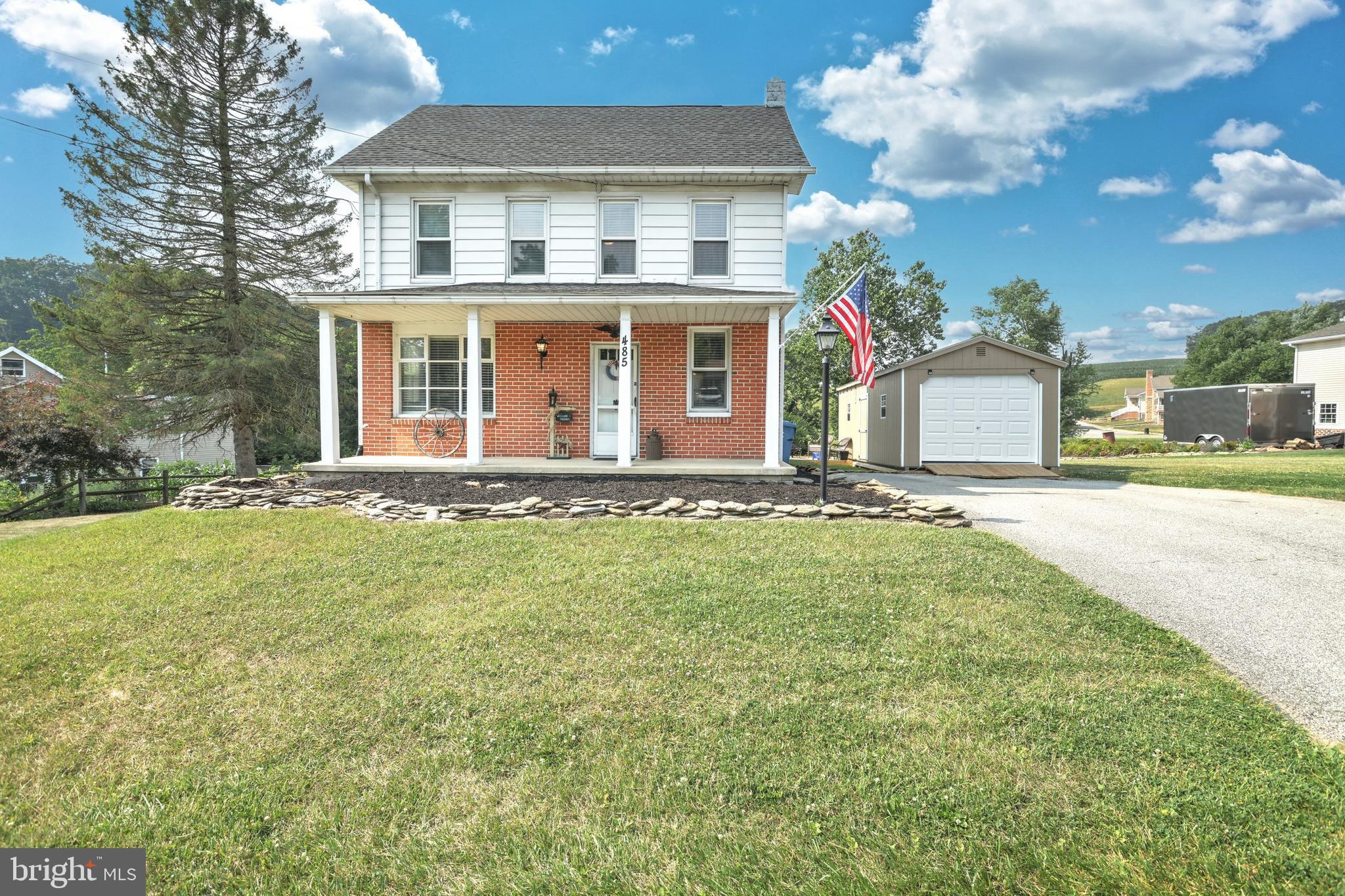 Beautiful farm house with a ton of upgrades on a very nice .77 acre lot.  This 4 Bedroom Red Lion home gives you that country feel. The sellers have made plenty of upgrades for the new homeowners. Starting with the new oversized detached garage, Stone patio & a 10 X 16 deck off of the kitchen. Brand new kitchen cabinets, countertops, SS appliances and flooring.  Family room has been nicely done with laminate flooring and new pellet stove.The full bathroom has been updated with new flooring, toilet, & vanity.  All this situated on a large homesite, giving you that space, but convenient to everything. With all these upgrades it will not last long!