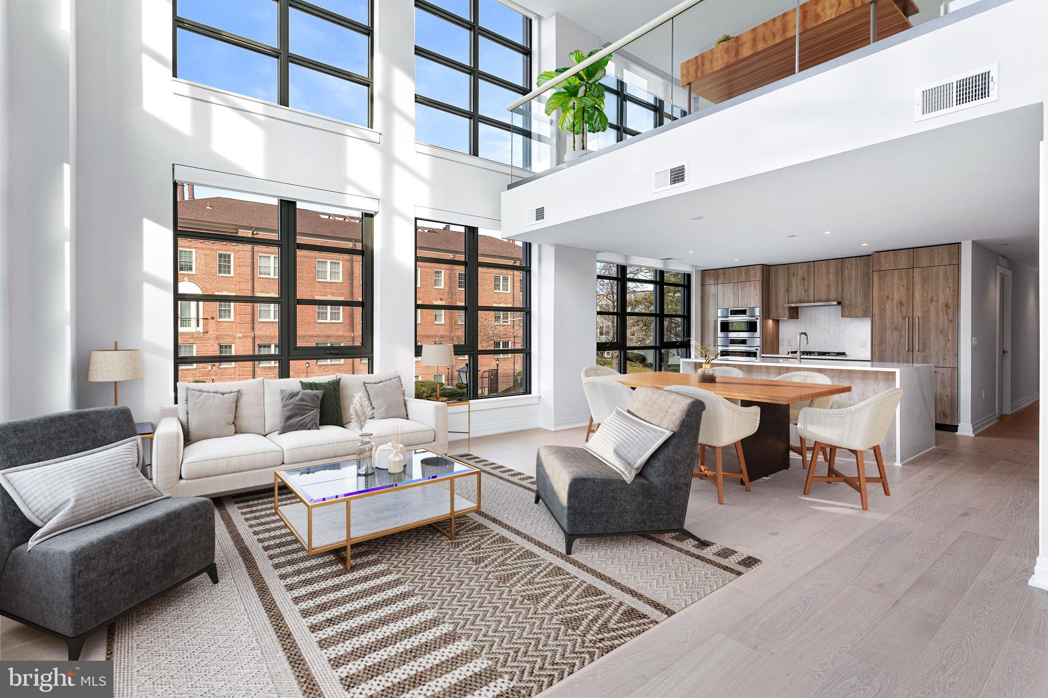 New Construction at the award winning Muse Condominium.  Extremely unique 2 level loft living boasting 14 foot ceilings and ready for immediate delivery! Unit #216 is an open living loft layout with almost 1800 sq ft of light filled space.  2 garage parking spaces included in the price!
 Built by renowned local developer, Carr Companies, the finishes in this building are extraordinary! Clean lines and light textures unite the welcoming chef’s kitchens equipped with paneled appliances, Quartz countertops, a vast kitchen island, including an incorporated wine fridge, and ample storage with custom Italian flat panel wood cabinetry from Snaidero! All homes feature lavish 7.5-inch-wide hardwood flooring, recessed lighting, and window treatments with motorized shades in all of the primary bedrooms. Luxuriate in serenity in owner’s suite/guest bathrooms that include a neutral color palette, Waterworks fixtures, Calacatta porcelain tile, and custom Italian cabinetry. MUSE offers a turn-key elevated lifestyle. Enter into our Grand Lobby, where you will be met by our daytime porter, Full-Service 24-hour Concierge, and on-site building manager. Our engineer will assist with in-home preventative maintenance and our staff is here to assist with your every need. Designed to elevate the most discerning lifestyle, the rooftop clubroom offers endless entertainment options, with large screen TVs, fireplace and gorgeous catering kitchen. Enjoy these perks while enjoying the expansive views of the DC Monuments, Potomac River, and Old Town Skyline. Whether warming by the fireplace, refreshing at the bar in our indoor Watercolor Lounge, or sojourning in solitude, this bright space transitions seamlessly into the outdoors with floor-to-ceiling windows that open up to ample roof top terrace. Bask in the waterfront breeze while firing up the grill or relax in chic lounge seating while enjoying panoramic views. Energy abounds in the Penthouse-level fitness and yoga studios featuring state-of-the-art equipment and cutting-edge technology. Complete with an outdoor fitness terrace, there’s no shortage of options to relieve your stress and stay in shape. MUSE is the ideal location in Old Town's most desirable neighborhood, right in the center of entertainment, restaurants, and shopping, with direct access to the Mount Vernon Trail and a stone’s throw from DC. Come see what all the fuss is about! Muse has a myriad of floor plans to suit your lifestyle ranging from a 1 bed with den to 2 bedrooms.  **Limited-Time Closing Costs Incentive**