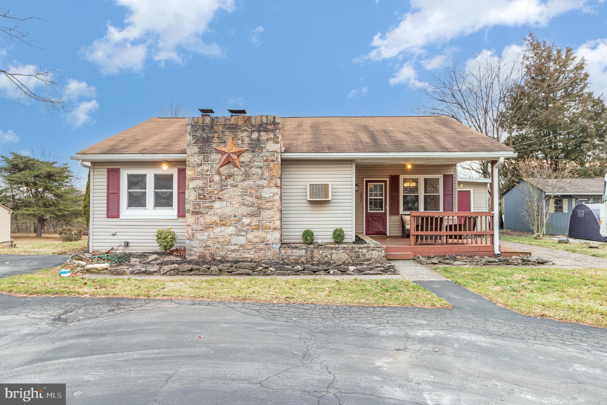 Welcome home to this 2BR/2BA ranch home in Cumberland Valley School district! Upon entering the home you will be greeted by the living room featuring hardwood flooring, large kitchen with an island and breakfast nook and separate dining area featuring a wood burning fireplace. Primary bedroom has a walk-in closet and it's own full, primary bath. Relax on the back deck overlooking the newly fenced in back yard with fruit producing peach and apple trees!  Convenient location, close to downtown Carlisle, 81, and the Turnpike! Do not miss your opportunity to see!