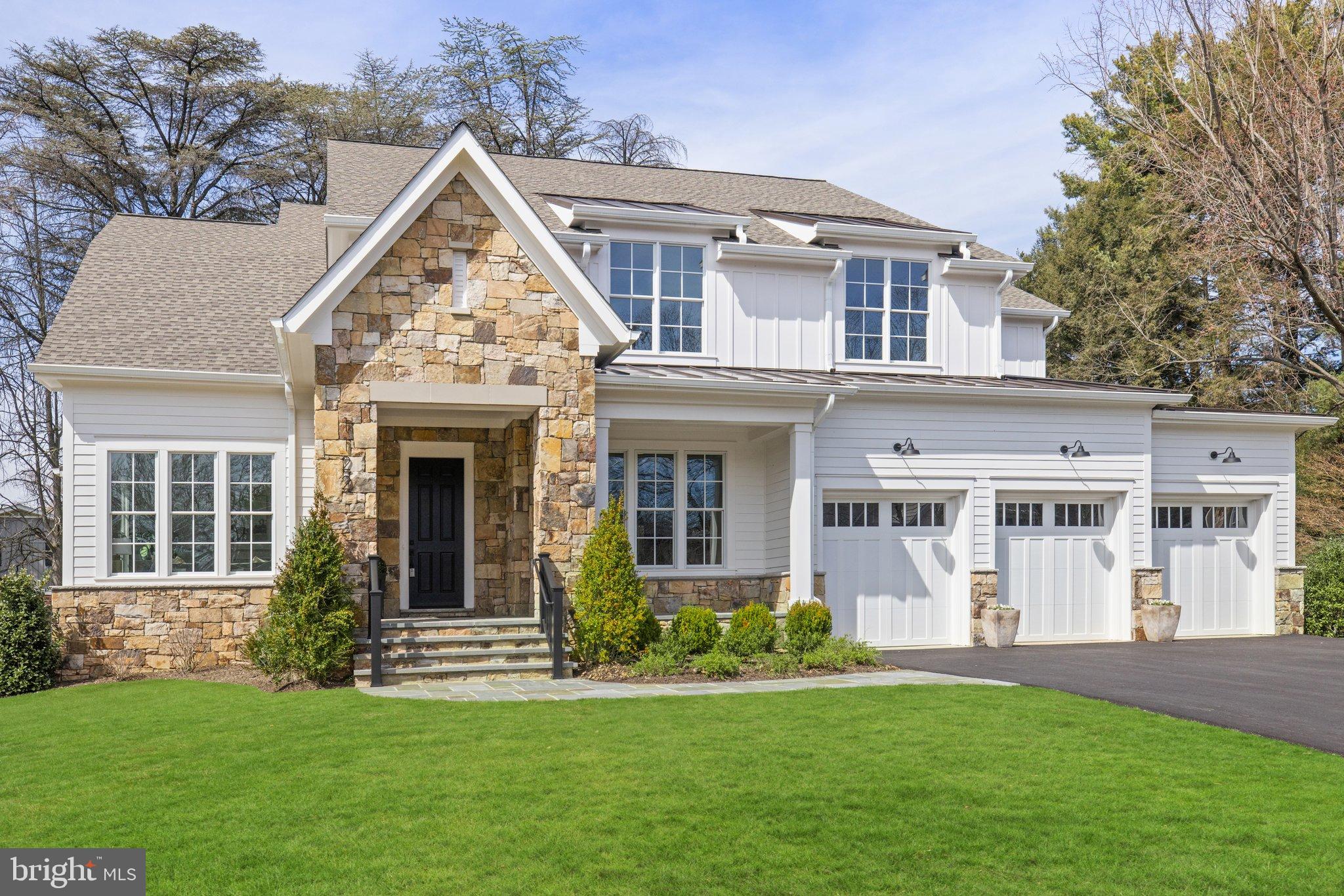 NEW CONSTRUCTION!! Great, close-in McLean location! Located on a superb cul-de-sac lot in the highly desirable Ruckers Langley neighborhood, this stone and Hardi-plank home has many classic and modern features including hand-finished oak hardwood floors, 10' ceilings, 5 fireplaces, library with custom built-ins and a charming, covered flagstone porch with gas fireplace. For entertaining there's a formal living room and dining room plus an amazing kitchen with designer wall tiles and top of the line appliances. A large private bedroom on the main level with en-suite bath and walk-in closet is perfect for guests or parents/in-laws. The convenient mud room entrance on the side of the house boasts numerous cabinets, sink, full size refrigerator and a Bosch stack washer/dryer. On the upper level there is a spacious primary suite with painted shiplap walls, fireplace, luxe bath, 3 walk-in closets, a large laundry + 3 additional bedrooms each with an en-suite bath. The lower level has a huge entertainment area with wet bar and coffered ceiling, exercise room, 6th bedroom, game room, luxurious spa bath and a 3rd laundry room with appliance hookups. The private rear yard would accommodate a future pool and large flagstone patio.... SEE PICTURES FOR A CONCEPTUAL PLAN AND VIRTUAL STAGING FOR A FUTURE POOL AND PATIO. POOL AND PATIO NOT INCLUDED IN SALE....Commuters will love the location, just 2 traffic lights to DC via the George Washington Parkway and minutes to downtown McLean, McLean Metro, Tyson's, I-495 and the Dulles Toll Road. Langley High School Pyramid, 5 fireplaces, 6 bedrooms, 6 1/2 baths. Built by Courtland Homes, a homebuilding company that has maintained a presence in Northern Virginia since 1993. Courtland has built hundreds of single family homes and townhomes in Fairfax County, City of Fairfax, Alexandria and Vienna.
