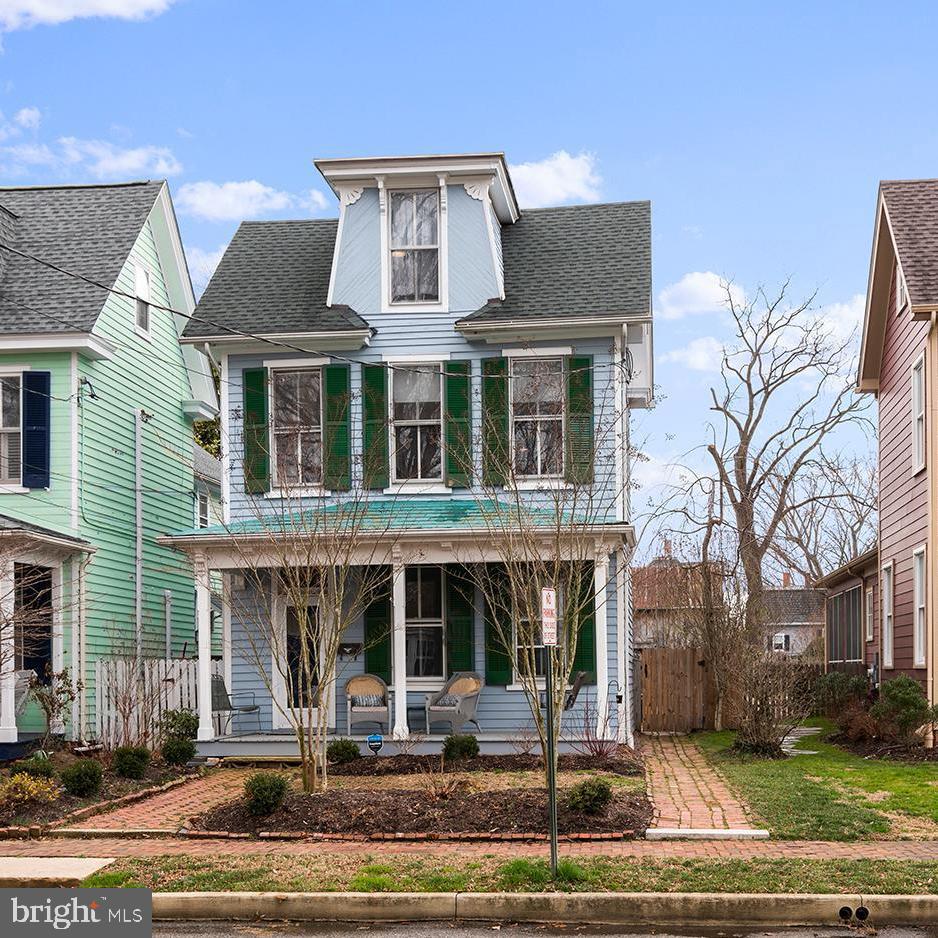Wait until you see this beautiful renovation!  No detail has been overlooked in this open-concept historic Chestertown gem.  The owners were able to achieve the perfect balance of updating the living space while maintaining the charm and character of the original house.  Tall ceilings and thick moldings with high-end modern amenities give this property a one-of-a-kind feel. New kitchen with a large island, quartz countertops, gorgeous GE Cafe appliances. Both baths have been renovated and are some of the most beautiful we've seen.  New HVAC, new roof and flashing. off-street parking with a garage/shed.  The first floor features a living room, an open kitchen and dining area, a full bath, and a huge laundry/mud room.  Doors lead out to the fenced-in yard and new patio. Behind the yard is an alley with off-street parking and the renovated garage/shed. The second floor has 3 bedrooms, an additional room that could be a bedroom if desired, and another stunning full bath.  An additional bedroom or bonus room on the finished 3rd floor.  Much of the original hardwood flooring remains. Fireplaces are non-functional but gas inserts could be added. Walking distance to all that historic Chestertown has to offer.