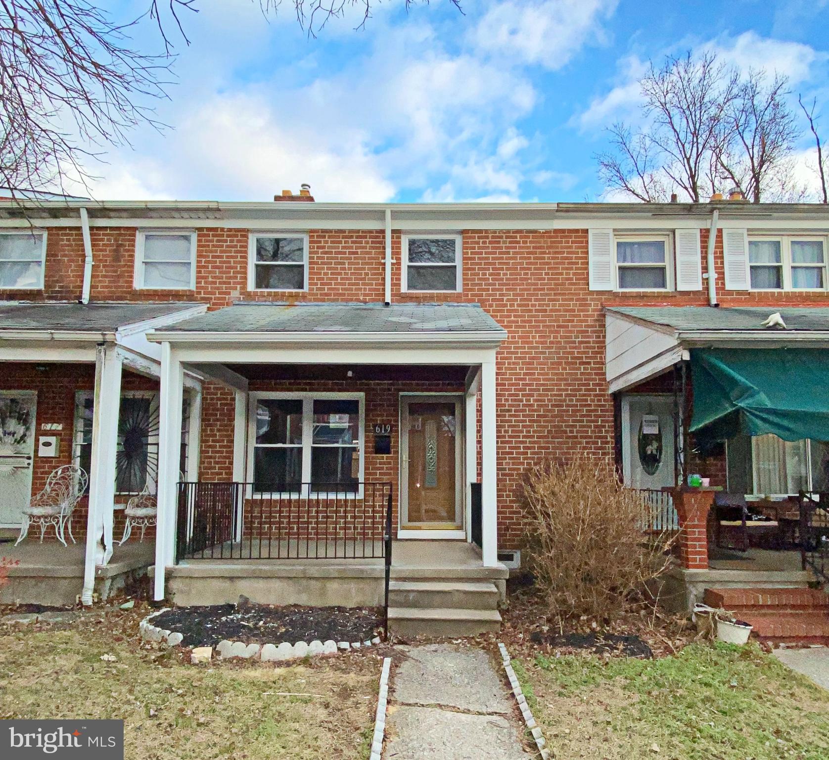 Don't miss this renovated townhome in the neighborhood of Beechfield. Home features a brick exterior, an open floor plan with new luxury vinyl floors and fresh interior paint, a formal living room and dining room, an updated kitchen with stainless steel appliances, two bedrooms with built-in closets & ceiling fans, an improved full bath with soaking tub and a finished basement. The rear yard has a space for parking.