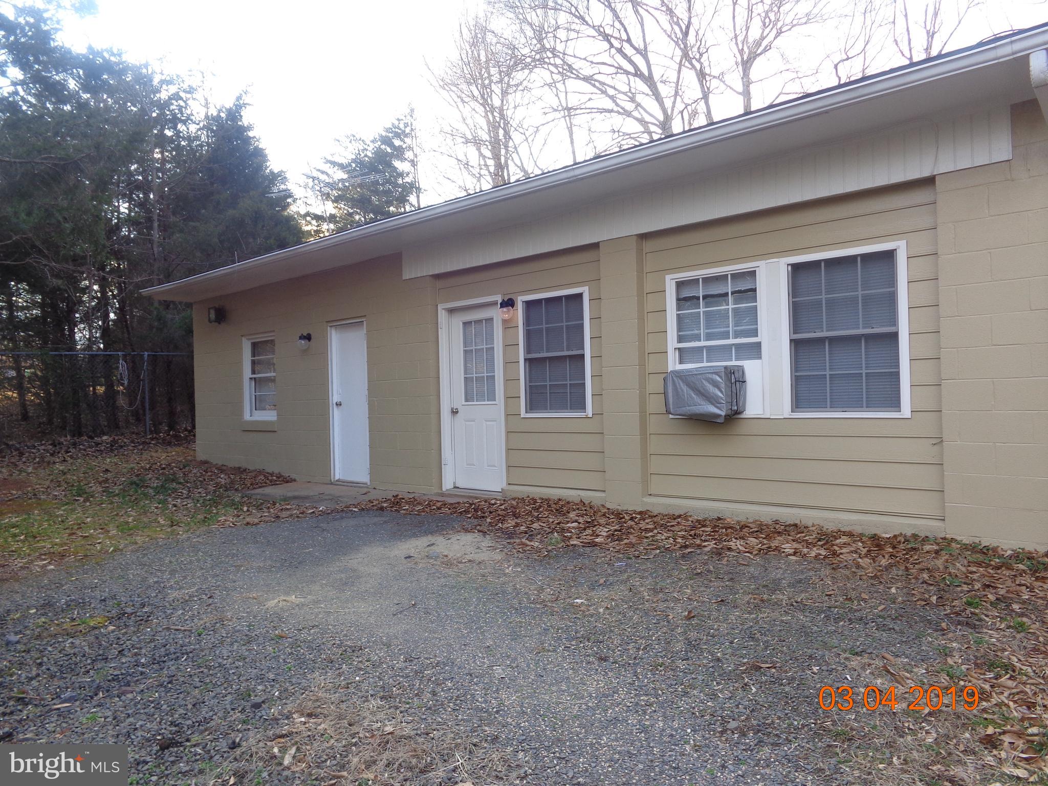 2BR, 1BA one-level home in a private, serene location. This unit features main level living, new luxury vinyl plank flooring, new kitchen cabinets and countertops.  Fully fenced yard. If you enjoy privacy and nature, this is the unit for you!  Conveniently located to 17 between Fredericksburg and Bealeton.

**Tenants are required to enroll in Resident Benefit Package at $35/month ** Pets on case-by-case basis with $500 NON-Refundable Pet Fee due at move-in.