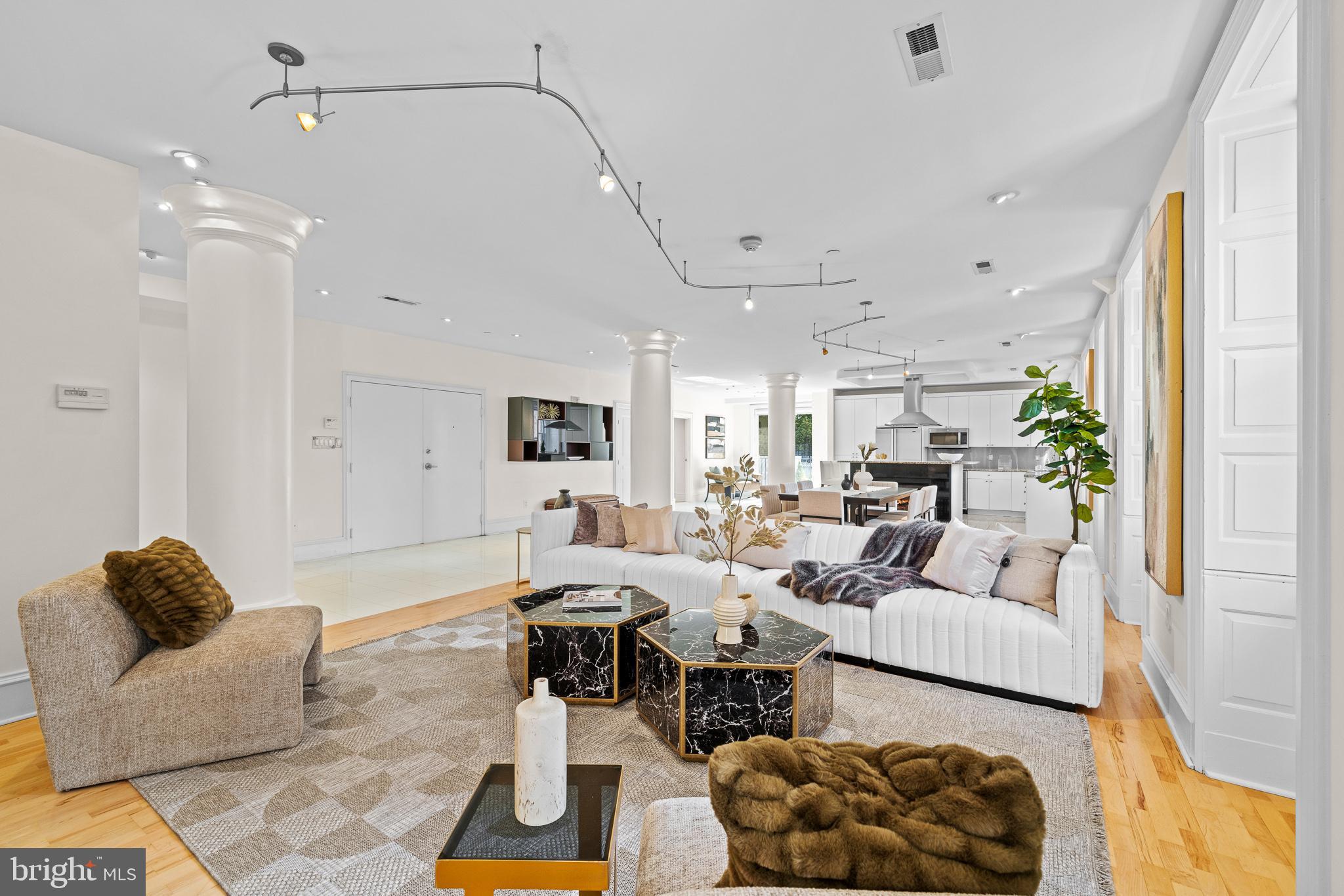 STUNNING KITCHEN RENOVATION AND BATHROOM UPDATES COMPLETED 2025.
Minutes to Rittenhouse Square, this boutique building residence encompasses an Entire FULL FLOOR with  3,000 +/-  square feet of luxury living!  This two unit combined condo offers a private foyer with elevator opening right into this stunning double entry door oasis. Walls of windows, cityscape views and private tree top balcony make this unit shine.  East, West, North and South exposures allow for an abundance of natural light.  This one of a kind property offers three very spacious bedrooms, a separate library which is the 4th bedroom and a separate office. There are two ensuite bathrooms  (both updated) and two half bathrooms. The oversized primary suite is flooded with light, amazing his and hers custom walk in closets, a  4 piece renovated luxe bath,  a sitting room area and a connecting private home office with great built-ins. The additional bedrooms are private, generous in size and have great closets.  The 3rd bedroom could easily be an in law suite, art studio , home gym etc  and has a separate, private entrance from the foyer. Additionally, there is a library just off kitchen area perfect for reading, meditating , a 2nd home office or even a 4th bedroom. (with a window ,closet & door) Wait, it gets better... this open floor plan has a gas fireplace, dining room seating for 8+  and a second seating (den) area. The renovated kitchen concept is perfect for gourmet cooking & fabulous entertaining. There is a large private storage room, and a healthy size laundry room with brand new Washer & Dryer. The location is fabulous: minutes to world class dining & luxury retail , state of the art  theaters,  many museums and plenty of historic sites.  The condo is close to universities, U of Penn & Drexel , hospitals, 30th St & Suburban Train Stations and easily accessible to Philadelphia International Airport as well as multiple public transportation  options.  For your convenience, there are many available parking lots nearby, and one right next store. Seller is offering pre-paid parking for one year at a local lot. (see agent remarks for more details) This home is located in the Greenfield Catchment.   Rittenhouse Square is ranked the 6th best neighborhood in North America by Places Rated Almanac. There are 175 restaurants and 199 retailers within a three block radius. Within close walking distance to the Market Street office corridor, The Avenue of the Arts and University City. 30th Street Station. Schedule a private tour today and call this H.O.M.E.