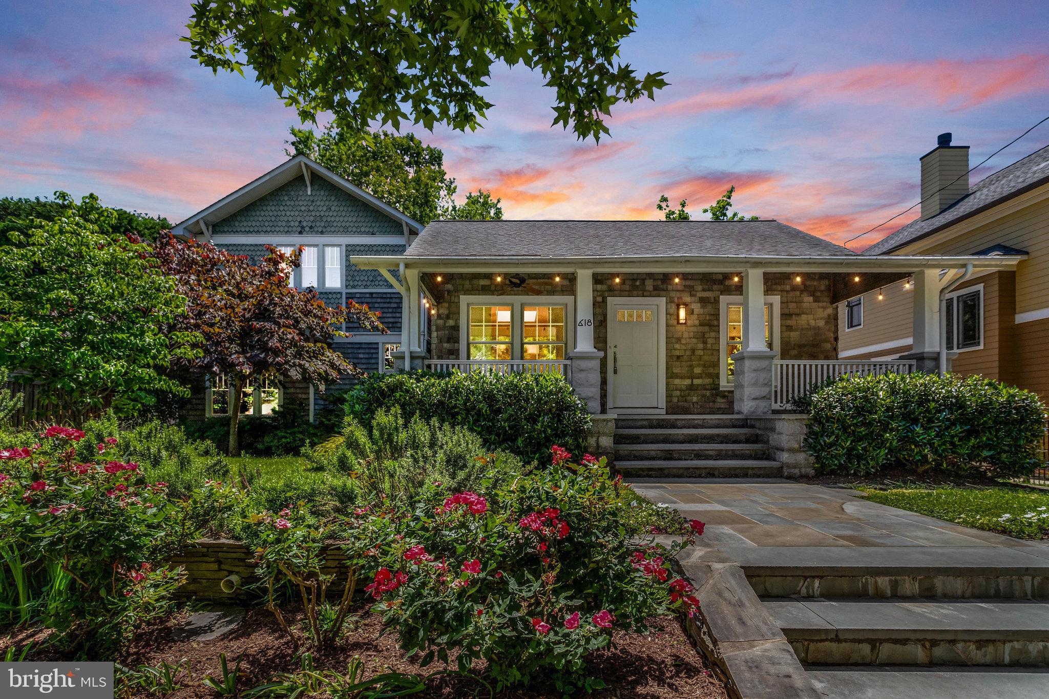 Personality Plus along with amazing natural light and high ceilings.  Storybook charm meets modern comfort  in the heart of appealing Addison Heights.  Ideal urban-suburban balance coupled with privacy and flexibility in this  expanded/renovated 1927 bungalow.  Timeless appeal merged with smart up-to-date living.   Flexible layout ideal for working-from-home, daily living  and  stylish entertaining.   You will think that Frank Lloyd Wright paticipated in the design of this stunning sun-splashed 31x26 Great Room -  vaulted barrel ceiling,  gas fireplace (river rock surround) and direct access  to a generous classic flagstone patio .  Quality 2017 kitchen equipped with  Wolf, Bosch and Jennaire helpers add style and function.  The serene Primary Suite Retreat on its own level feels like a luxury resort.  Privacy,  cozy gas fireplace, huge walk-in closet and Primary Bath with lots of room to spread out.  Double vanities , jetted tub, handsome walk-in shower - all bathed in  glorious natural light.  Abundant storage throughout the home. Nestled on a rare 9,000 sq. ft. level lot that accommodates a spacious insulated 660 sq. ft. garage/workshop  that can shelter 2 vehicles and is perfect for hobbyists, car enthusiasts and could even be a secluded studio.  Extra-long driveway accommodates at least 4 vehicles as well.  So very-close-in and handy to restaurants/shops on 23rd St., Crystal City attractions, Amazon, Pentagon, Reagan Natl. Airport, 14th St. Bridge, I95,  G.W. Parkway and Clarendon.  METRO?  Easy 6 minute walk to Crystal City station and 10 minute walk to Pentagon Station.  Step inside and fall in love.  Sorry.  There is only one.