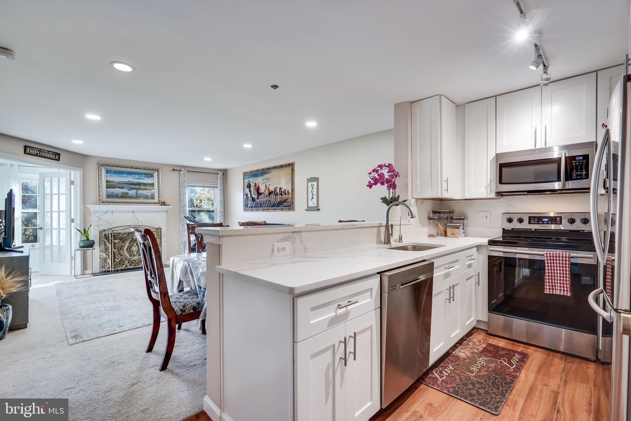 All offers due by Sat 5pm
Location, location, location! Absolutely stunning , bright and the largest one bedroom condo sought-after private gated community! Condo has sunroom/ den with view of trees and storage in it. 

Beautifully renovated from top to down throughout the unit in 2019; the open kitchen includes 42" white shaker cabinets with calacatta quartz countertop, SS appliances and tile floor and master bath includes bathtub, toilet, tile floor, Espresso vanities.  New HVAC system installed in 2019. 

Master bath has dual entry and walk-in closet. Spacious living place with a wood burning fireplace. Garage parking space #529 conveys. Unit has another visitor parking pass.

Incredible community amenities include: outdoor pool, hot tub, fitness center, sauna, clubhouse, play area, dog park and car wash zone.  Daily shuttle to Pentagon city metro. 

Unbeatable location right off I-395. Easy access to commuter routes, Pentagon city, Crystal city and Washington DC. Minutes to Bradley Shopping Center and Bailey's Crossroads shopping center for all your shopping needs! Close to Harris Teeter, Silver Diner and all of Shirlington's amazing restaurants and shops. Community is social with events gathering neighbors often and very pet friendly.