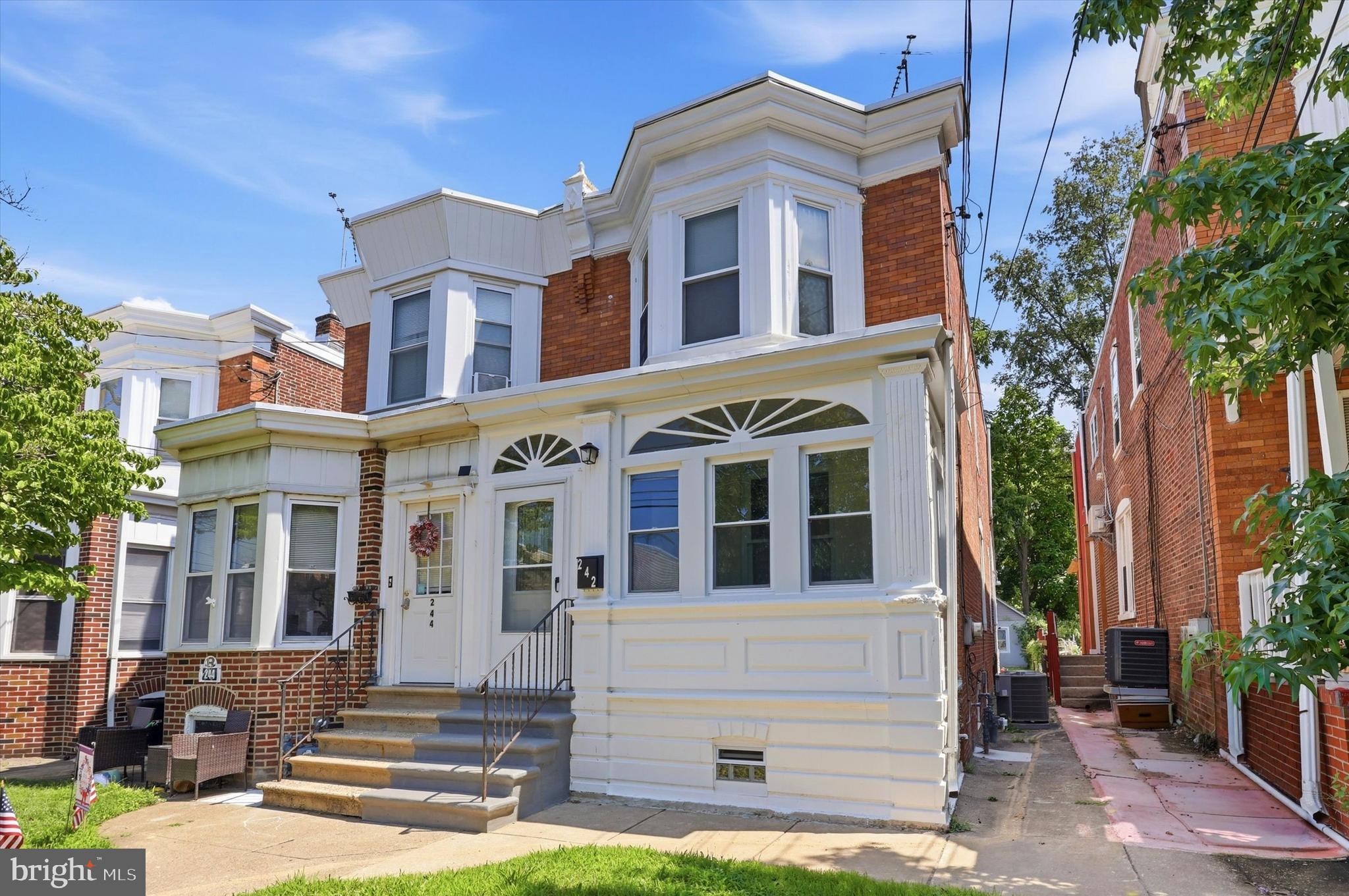 COMING SOON! Showings start Thursday, 7/16.
Welcome to 242 Virginia Ave, where location is key! Just off MacDade Blvd, only minutes to 476 and 95. This 3 bedroom, 1 bath twin is just waiting for you! Enter into the enclosed front porch with windows all around. Continue into the living room, dining room, eat-in kitchen with new countertops, and first floor laundry room with exit to the back yard. Cross the fenced back yard to enter the 2-car garage with electric, which continues on to a long driveway beyond, that can be accessed from Arlington Ave., the next block over. The second floor consists of 3 bedrooms with ceiling fans, full bath, and hall closet. Basement is unfinished, with plenty of ceiling height to walk around unencumbered.  The house has been freshly painted inside and has brand new carpeting over the original hard wood floors. New Central Air and duct work in 2025. Newer windows in living room, dining room and kitchen. Book your showing today!