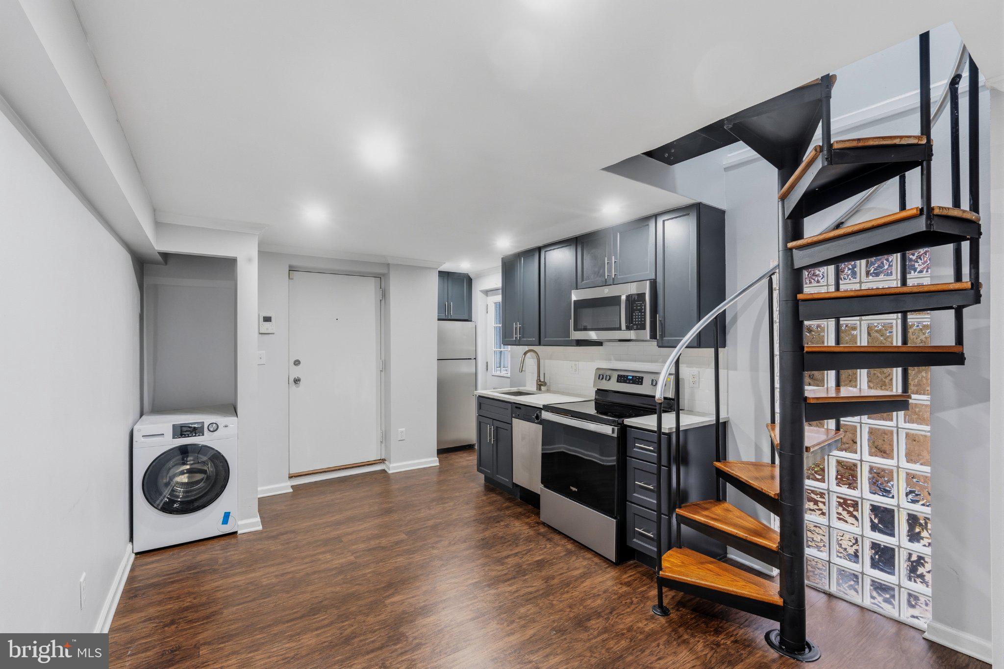 One of the advantages of bi level living is none of your space gets eaten up by hallways, so on the first floor you have a generous kitchen/ living dining area, and on the second floor you have a spacious bedroom with a full bath.  One of the advantages of Walnut Square West is that its so damn quaint.  Come see if you like what we're offering over here.