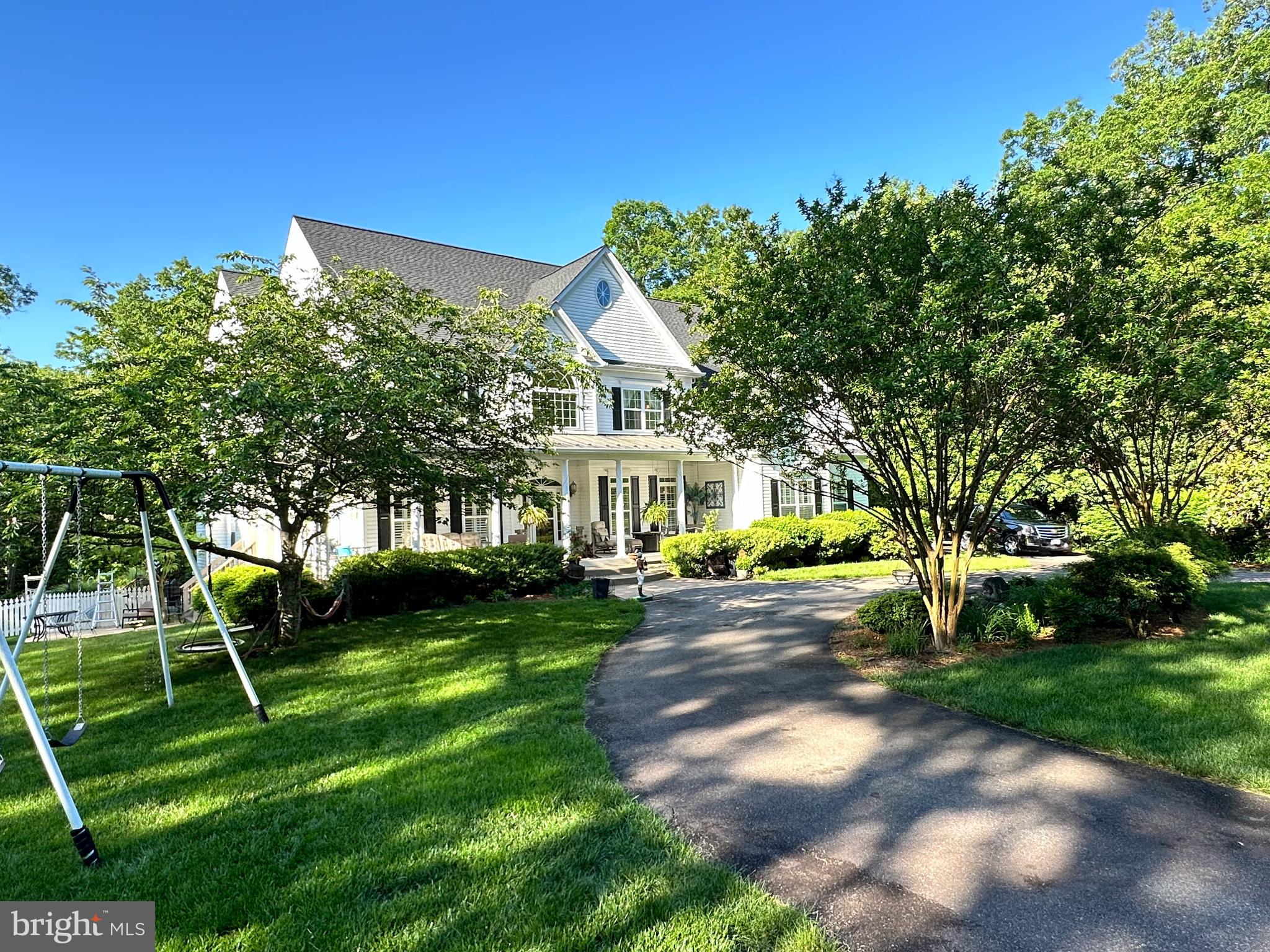 Montana in Fredericksburg for years of entertainment, relaxation and exploring! Wellington Chase on the Rappahannock with no HOA, Well and Septic for independent living. Your 5.7 Acres adjoins the Rappahannock Easement . Home built in 2005 with 10ft ceilings main, 9ft ceiling upper and well balanced square footage and features for high intensity living with loads of relaxation. Custom built 40 ft. infinity edge pool with swimmable catch basin and slide for hours and hours of high memory moments. Pool equipment room and "The Sand Room" with pool table extends the experience by forgetting where you are!  Main level guest suite with full bath and private screened deck perfect for multi-generation living or comfort for the guests. Additional half bath on main and 4BR/3FB upper level with huge closets and stone vanities in all baths.  Fully finished lower with full bath for pool or more guests. Offices and Rec Room in lower. Tons of parking with 3 car side garage and circular drive. Mature hardscape and Landscape abound. Acreage is visually dramatic in both winter and summer with ravines, plateau, creeks, rocks and wildlife. Hike to the river all seasons with Fall/Winter distant river view, 2 different River Trails. Favorite spots are hard to decide, could be the front porch sitting, the dive rock, the lower swim pool bar, the plateau overlooking the creeks or possibly one of the islands in the river.  Also some Good News on Recent Maintenance: 2022 Roof, 2023 Main HVAC High Efficiency Hybrid Top End Steam Humidifier/Dehumidifier and UV scrubbers, 2023 Tankless Hot Water Heater, 2023 Sump Pump and fortunately extensive custom decking is Trex, doing great, by Prestige Deck & Fence.  It's a Lifestyle, 20 years of Grand Memories, another era just around the Bend!
