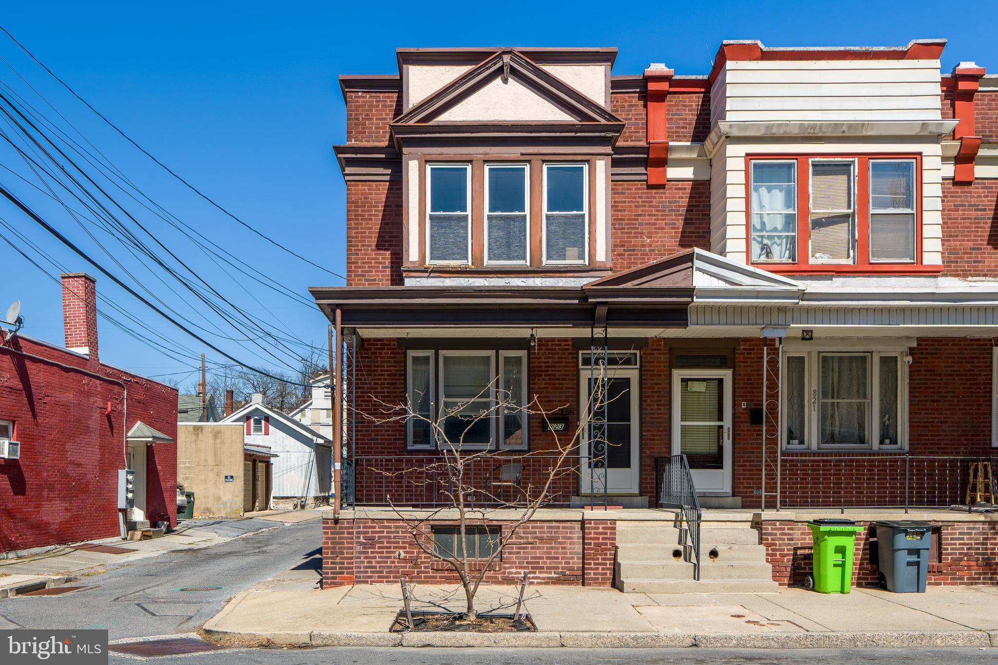 Welcome to 823 Gilford Street—a spacious 3-bedroom, 1 Full + 1 half bathroom brick semi-detached home with over 1,300 square feet of living space. As you approach the front door, you are greeted by a large covered front porch, an ideal spot to enjoy a morning coffee or simply relax. The spacious and inviting living room features a cozy wood-burning fireplace. The eat-in kitchen offers ample cabinet and counter space, with convenient access to the rear deck and fenced yard, perfect for entertaining or unwinding. A conveniently located half bathroom is also on the first floor. Upstairs, you will find three spacious bedrooms and a full bathroom. The refrigerator, washer, and dryer are included. Much of the furniture can remain if desired. This home represents an excellent opportunity as either a starter home or an investment property.  Off street parking  in rear could be available by removing street side of fence - confirm with township for approval, if necessary.