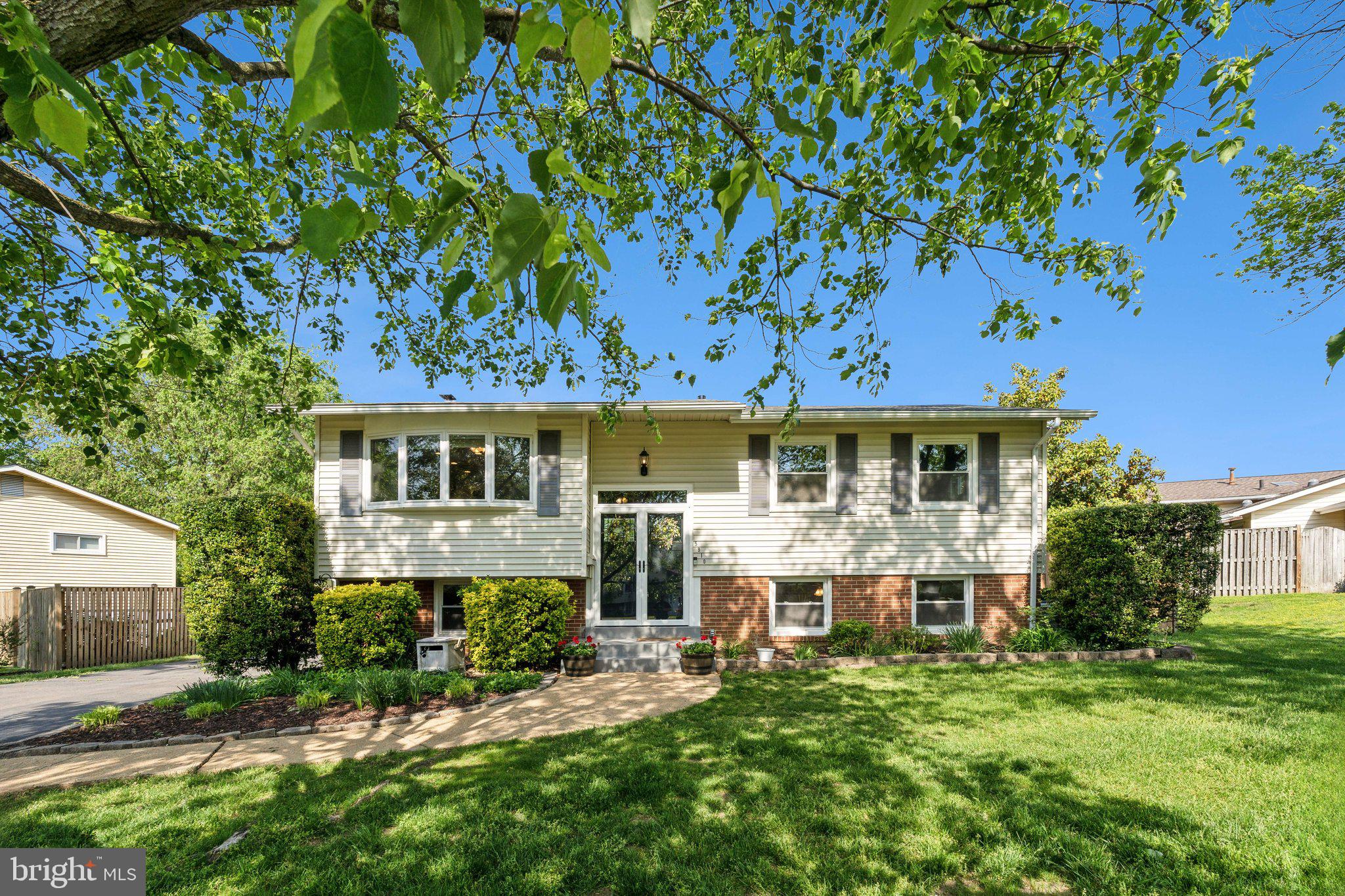 *OPEN HOUSE SATURDAY, MAY 3rd 12:00PM-2:00PM.* 5 bed, 2 full bath single family home located on a quiet cul-de-sac in Ridge View Estates. Long driveway leading to an oversized detached garage with workshop. Fully fenced backyard with deck and shed. Above-ground pool surrounded by landscaping and a poolside deck. Main level has hardwood floors and recessed lighting. Kitchen has stainless steel appliances, corian countertops, ample cabinets, eat-in space, and bay window. Remodeled main level bathroom with new vanity, lighting, tile, and fixtures. Walkout basement has two large bedrooms, rec room, full bathroom, and storage room. New vinyl plank floors on lower level with a wood burning fireplace. Easy access to Kingstowne, Huntington metro stop, commuting routes, and Old Town Alexandria.