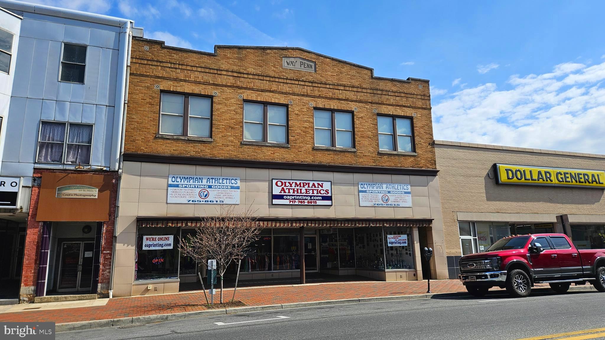 FRANKLIN COUNTY-HEART OF DOWNTOWN, BEAUTIFUL WAYNESBORO PA! Main Street Exposure-Double Store Front Shop Building For Sale (business also for sale)! With experience & successful history. (Former JCPenney building)- current use Athletic Apparel Jersey & Screen Printing For Sports Teams! Over “12,000” sqft commercial, retail or light assembly space. Multi-use with open floor space & Mezzanine!  Formerly offices and apartment area on 3rd floor (restorable!). “New roof- 2019”. 2 loading docks at rear or at curb side...10 parking spaces owned at rear. 13,000 daily traffic count! Currently leased to Custom Jerseys LLC. (Showings by appointment only)  This is a fantastic property & opportunity, negotiable!  Business for sale, see MLS#PAFL2026312!  Great opportunity for a family or small crew  to run a manage a consistent, rewarding business!  Flexible plan for purchase.