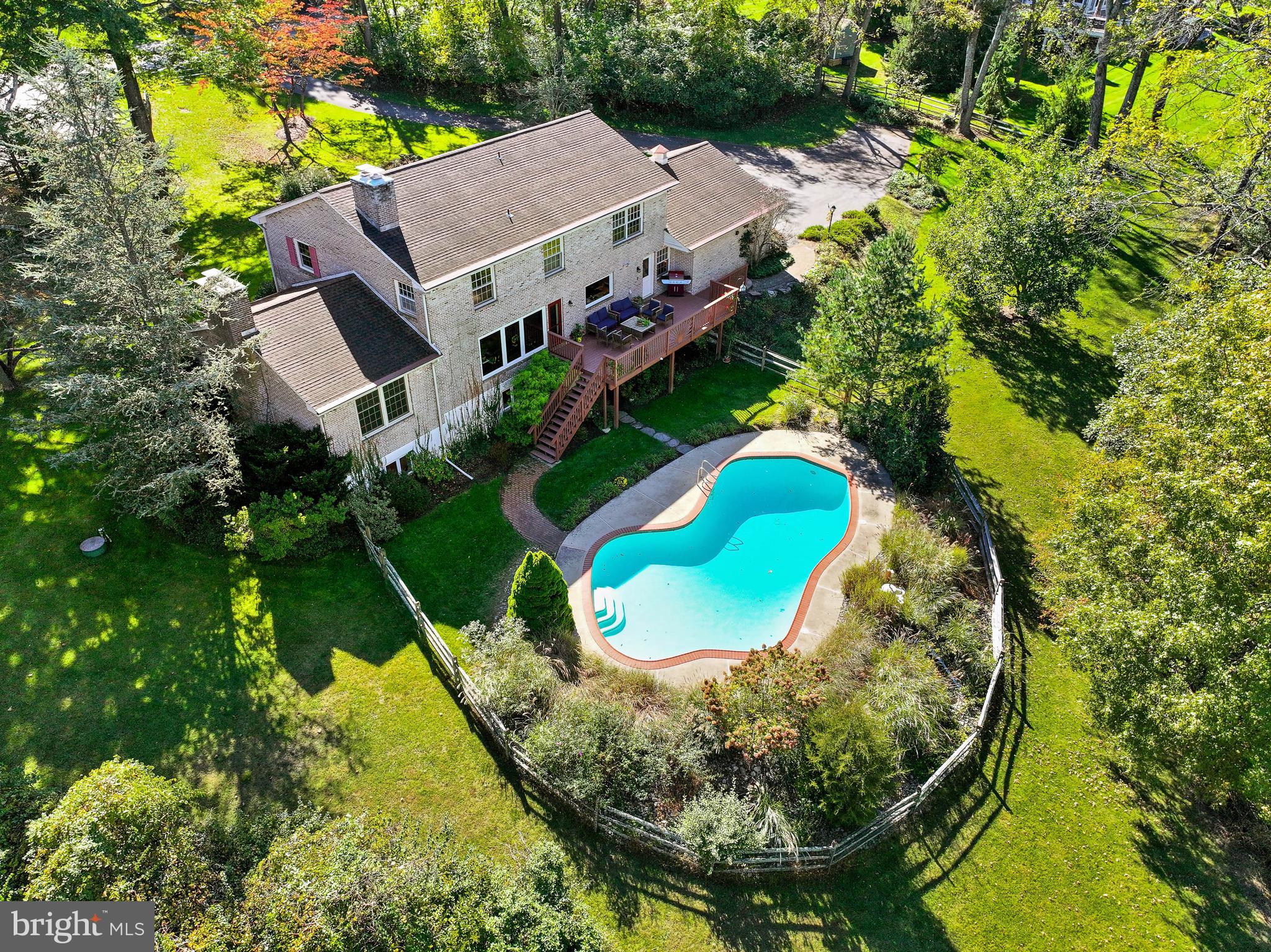 Under Contract - all Open Houses cancelled!  Spectacular Setting at end of quiet cul-de-sac provides Peaceful Privacy, in protected Willistown Twp. - close to Radnor Hunt, Malvern Prep, charming Malvern Boro, & all the Main Line offers.  If you've been waiting for a really special setting, & want a very well built home that's in a convenient & desirable Location - then your search is over!-This SOLID brick home has only had 2 owners - & it shows - there are gleaming hardwood floors on the main floor & upstairs too. The Home has excellent flow for entertaining.- having been built for function back in the day, instead of cost in today's building world! The spacious Kitchen is the heart of this Home -  you can cook in, eat in, & even entertain in - fireside!  Door to Deck & wall of windows in KIT/FR brings the outside in &  lets you look out on serene 6.5 acres w/ little creek.  There are handy blt-ins shelves & cabinets on sides of Fireplace.  FR open to Kitchen, that's updated w/granite counters, newer stainless appliances,  & island that seats 4.  Handy Butler's Pantry, as well as a broom closet, coat closet, & 2 pantry closets - no storage shortage in this home!  Located at the end of a cul-de-sac, this Fantastic Setting provides the calm we all search for & you can feel as you meander up a brick lined flagstone walkway to dbl front doors into spacious Foyer.  On the right is a step down to a fabulous Geat Room that is front to back of house, w/ a Fireplace too. Straight back from Foyer is Family Rm/Kitchen.  Dining Rm is left of Foyer & also has door to Kitchen.  The Back Hall has a Powder Rm, Laundry/Mudroom w/ door to Deck, & best of all a handy Den/Office w 2 big closets inc. a cedar closet. Door to oversized garage w/ new doors, keyless entry pad, & blt-in cabinets of course!  Second floor inc: Main Bedroom w/ large walk-in closet & sitting area, & updated en suite Bath.  3  more big bedrooms all w/ walk-in closets & hdwd. floors too, & large renovated Hall Bath w/ tub.   Lower Level has a  good sized Game Room w/ Fireplace  & raised brick hearth, & a Playroom or 5th Bedroom - good for guests as there's a Full Bath too! So much storage space in the unfinished section, as well as a work bench, & OE to fenced Pool that was upgraded to saltwater, & is surrounded by lots of perennials that give color all Summer long!  This home has many good updates - an auto start Generator is being installed . One of the best features is the desirable location at end of cul-de-sac, by a little "stoney brook" that's lots of fun to wade in or simply sit by & enjoy the sound of the slow trickle of Crum Creek. The creek lays low on the property w/ water never being a problem, as there is a little hill up to the Pool that the water from Crum Creek could never rise up to.   There is a trail loop that meanders along the creek for taking walks & getting your steps in & the Cul-de-sac  is great for little tykes on their bikes! Be a Local in Malvern - the charming town that offers so much, inc. the R5 train.  Award winning Great Valley Schools, close to all the Main Line offers, but calming quiet location in Radnor Hunt!