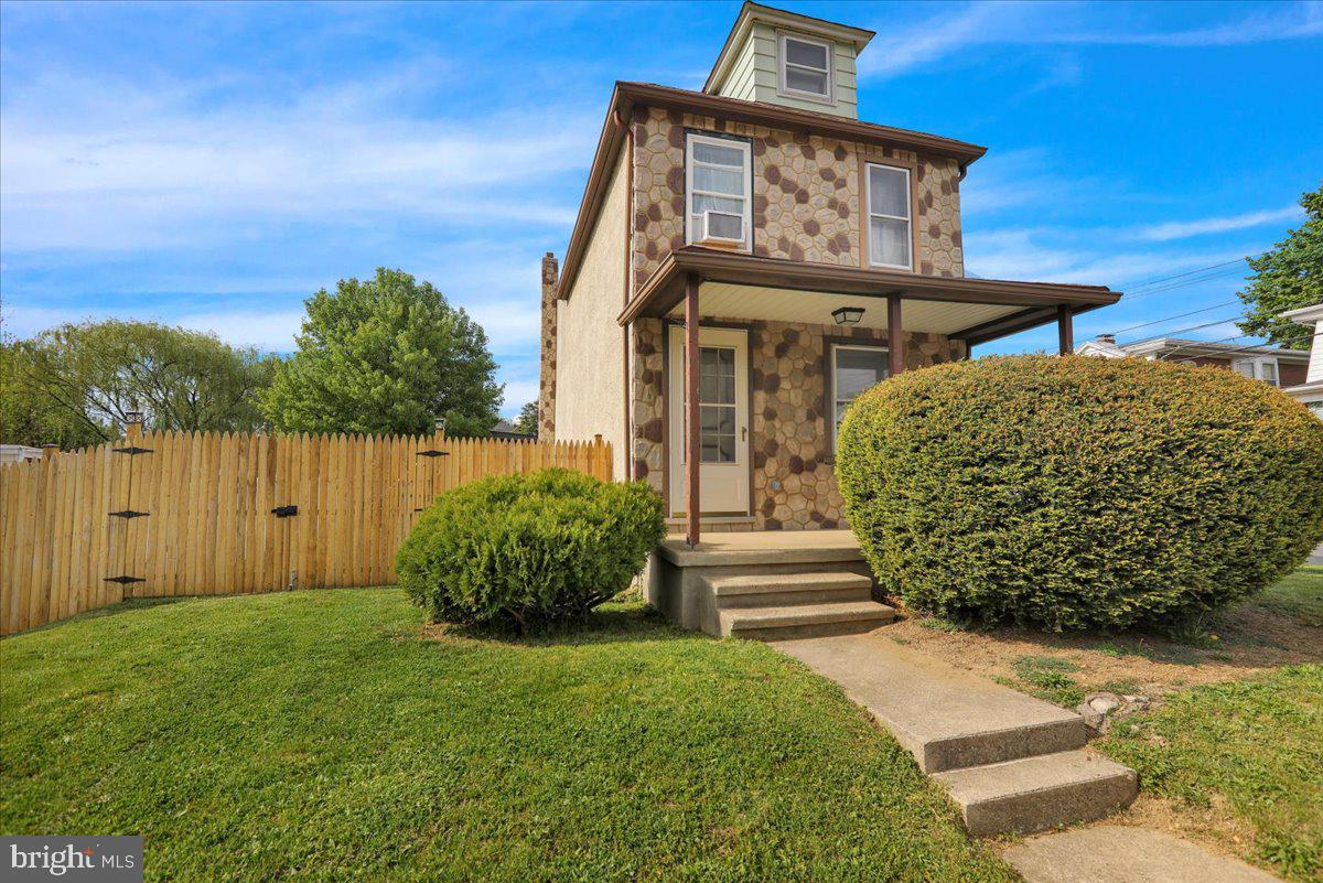 Welcome home to 3300 Marion Street, located in the desirable Muhlenberg Area School District. This charming property offers two bedrooms, one full bathroom, and sits on a corner lot, complete with an oversized detached seven car garage. From the moment you arrive, you will appreciate the home’s curb appeal, featuring a beautiful stone exterior and a welcoming front porch. Step inside to a living room with refinished natural hardwood flooring, creating a warm and inviting atmosphere. The dining room is adjacent and continues the hardwood flooring, highlighted by custom crafted oak top radiator covers that add character and charm. The kitchen offers well maintained wooden cabinetry, ample counter space, and a breakfast area with seating. You will also find new appliances that will remain with the home, along with access to the fenced in side and backyard and a small deck, perfect for relaxing or entertaining. Upstairs, the primary bedroom features new carpeting and a walk in closet. The second bedroom includes natural hardwood flooring and neutral tones. The full bathroom has been tastefully updated with new flooring, a walk in tile shower, and a modern vanity. Outside, enjoy a fenced in yard with both deck space and grassy areas, ideal for pets, play, or gatherings. The oversized detached garage provides space for up to seven vehicles, along with two additional off street parking spaces. Conveniently located near local shopping, dining, and major highways, this home also features updated plumbing and electrical systems for added peace of mind. Schedule your showing today!
